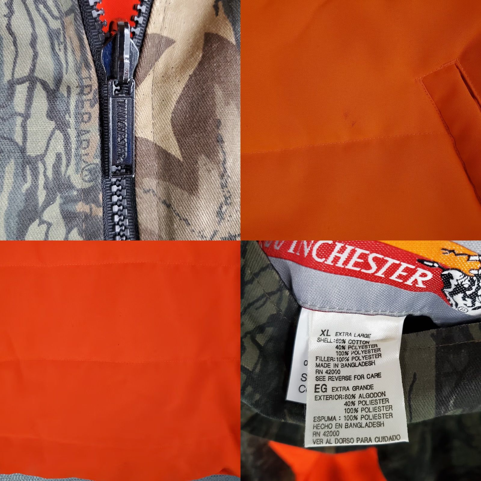 Vintage VINTAGE Winchester Men's Reversible Vest XL Trebark Camouflage Orange Conceal Full Zip Insulated Hunting Size US XL / EU 56 / 4 - 9 Thumbnail