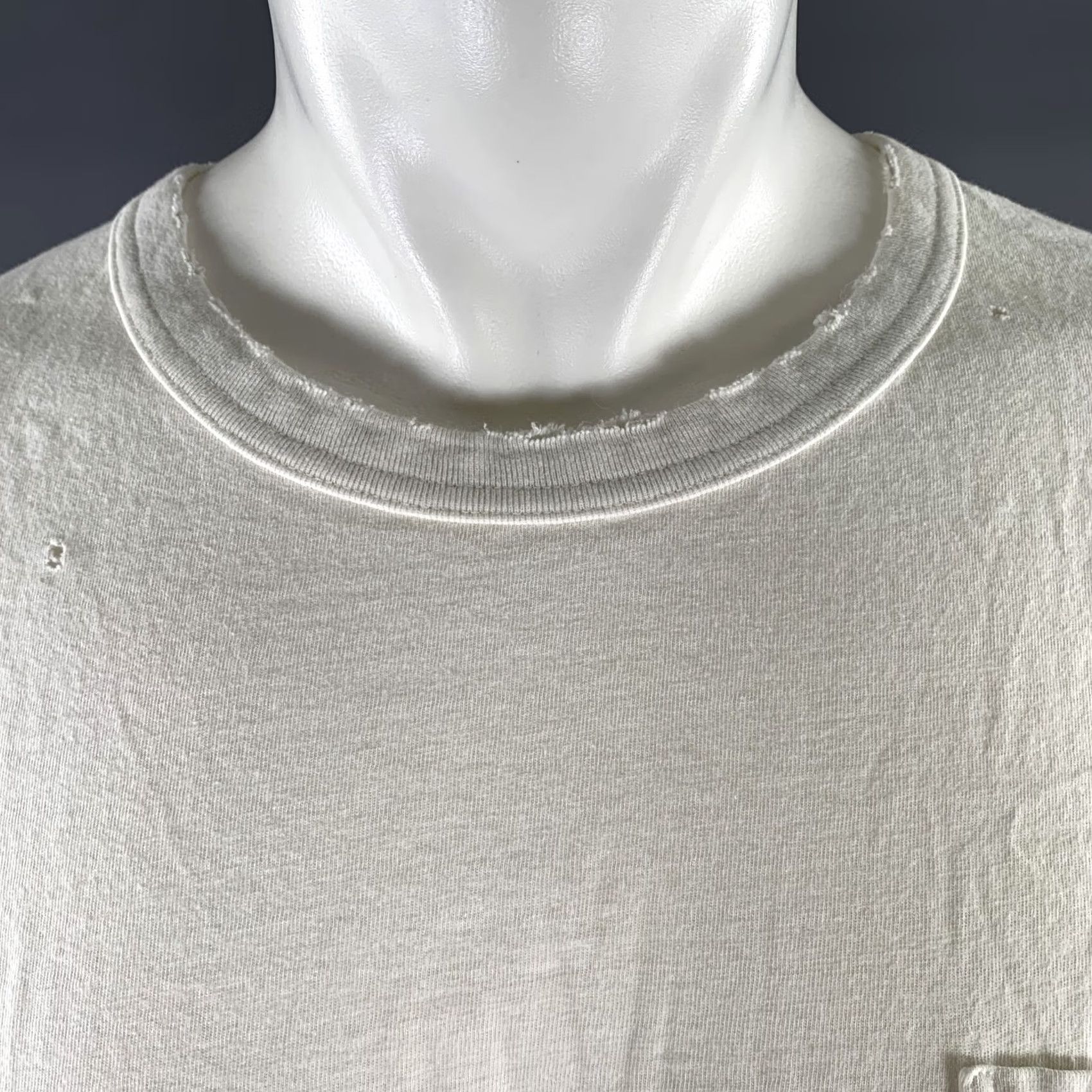 Visvim VISVIM Distressed Cotton Crew-Neck T-shirt White Size L Size US L / EU 52-54 / 3 - 2 Thumbnail