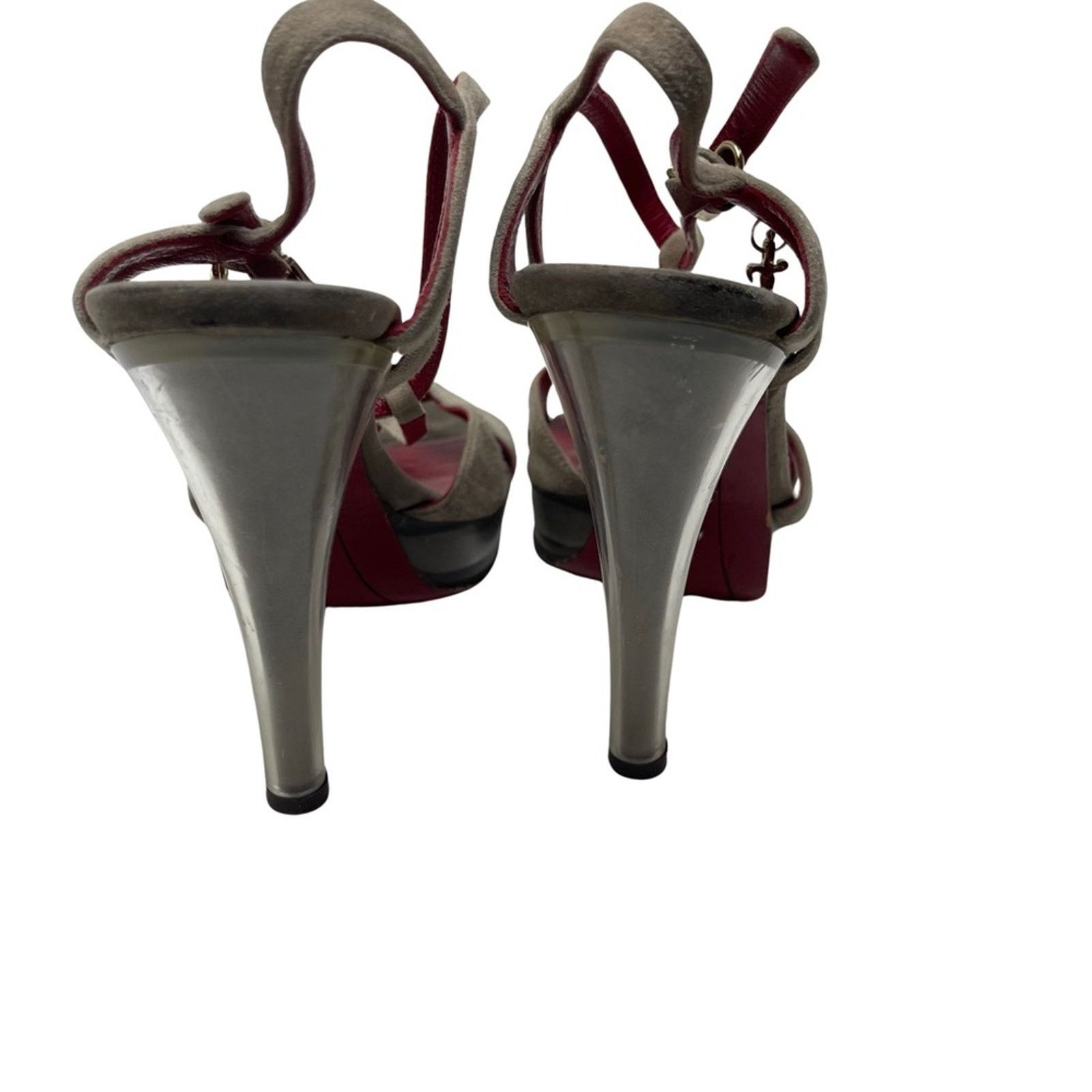 Paciotti Cesare Paciotti grey suede platform ankle strap heel 37.5 Size US 7.5 / IT 37.5 - 4 Thumbnail