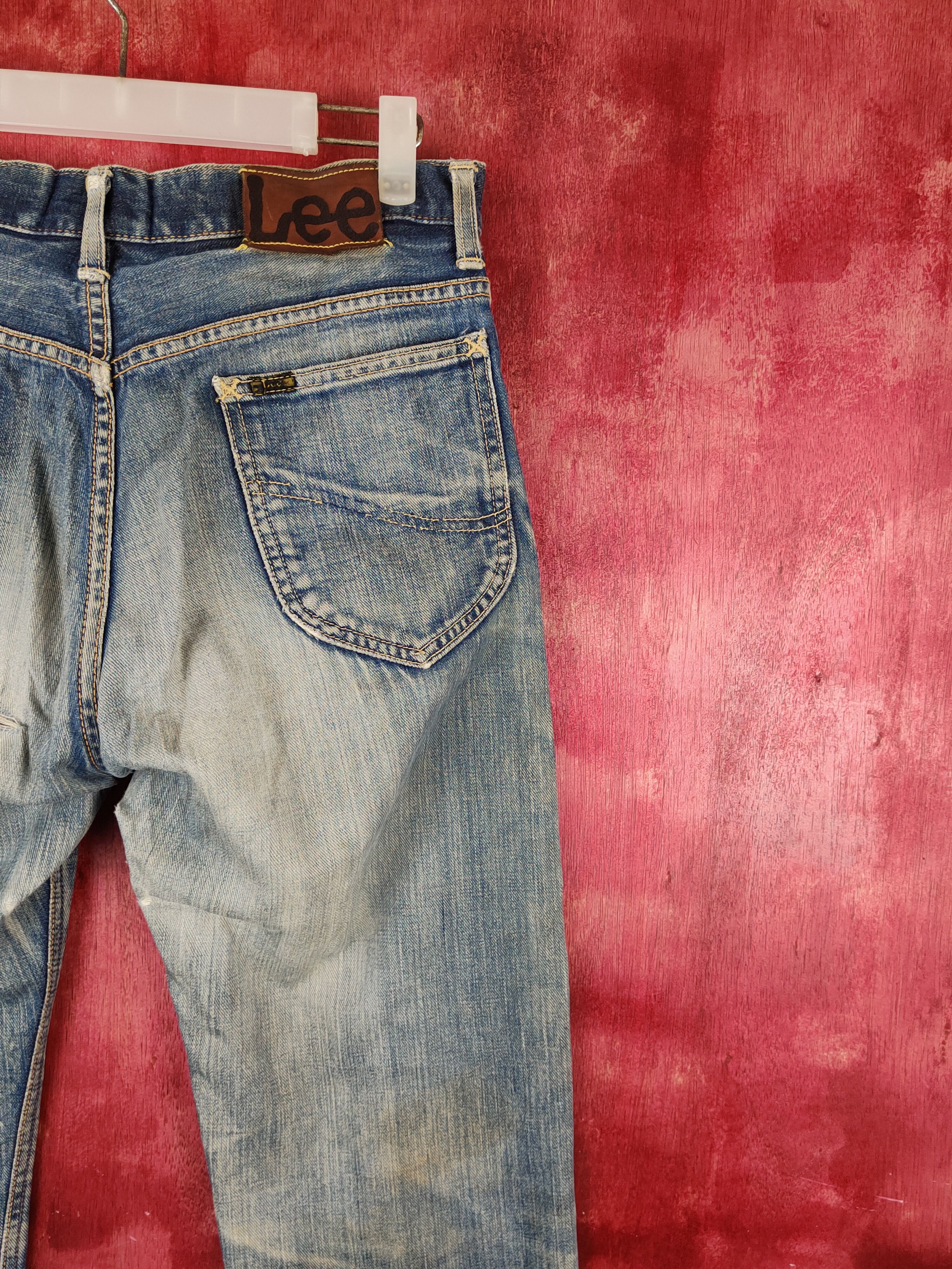 Japanese Brand Lee Dark Blue Faded Distressed Ripped Jeans #S1696 Size US 30 / EU 46 - 12 Thumbnail