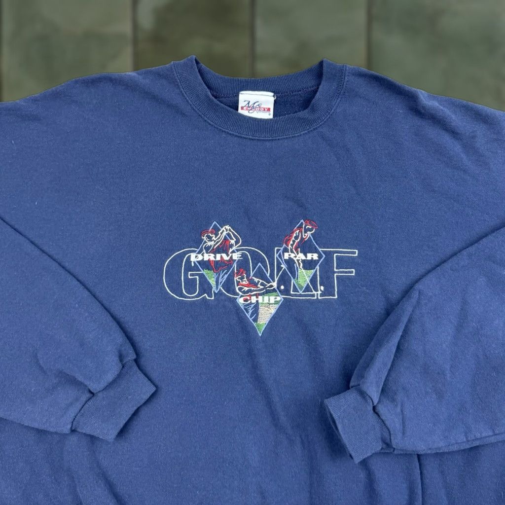 Vintage VINTAGE Unbranded Sweatshirt Women's Large Blue Embroidered Golf Sports Crewneck Pullover Nike-style? Size L / US 10 / IT 46 - 1 Thumbnail