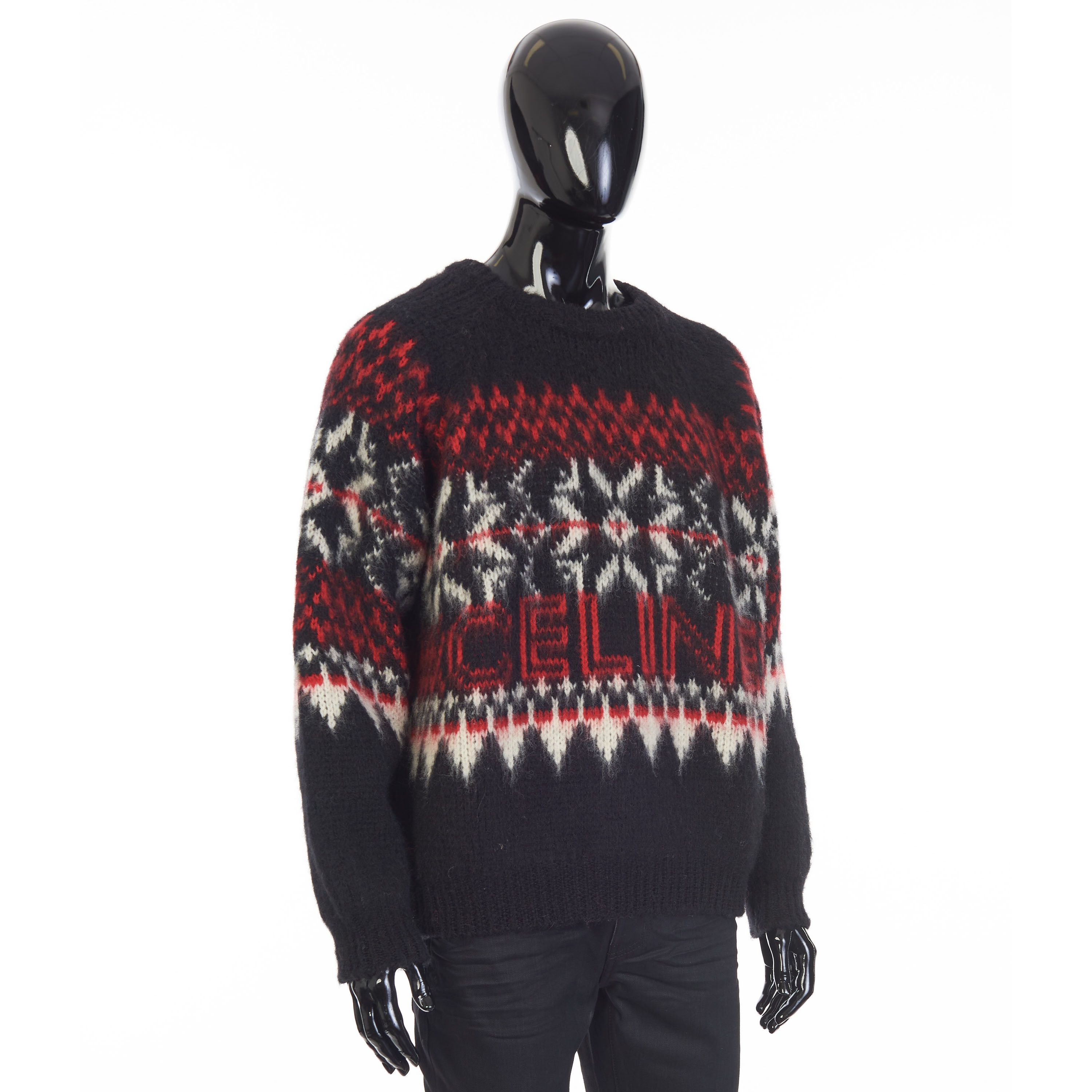 Celine Boxy Crew Neck Sweater In Snowflake Jacquard Wool Size US M / EU 48-50 / 2 - 8 Thumbnail