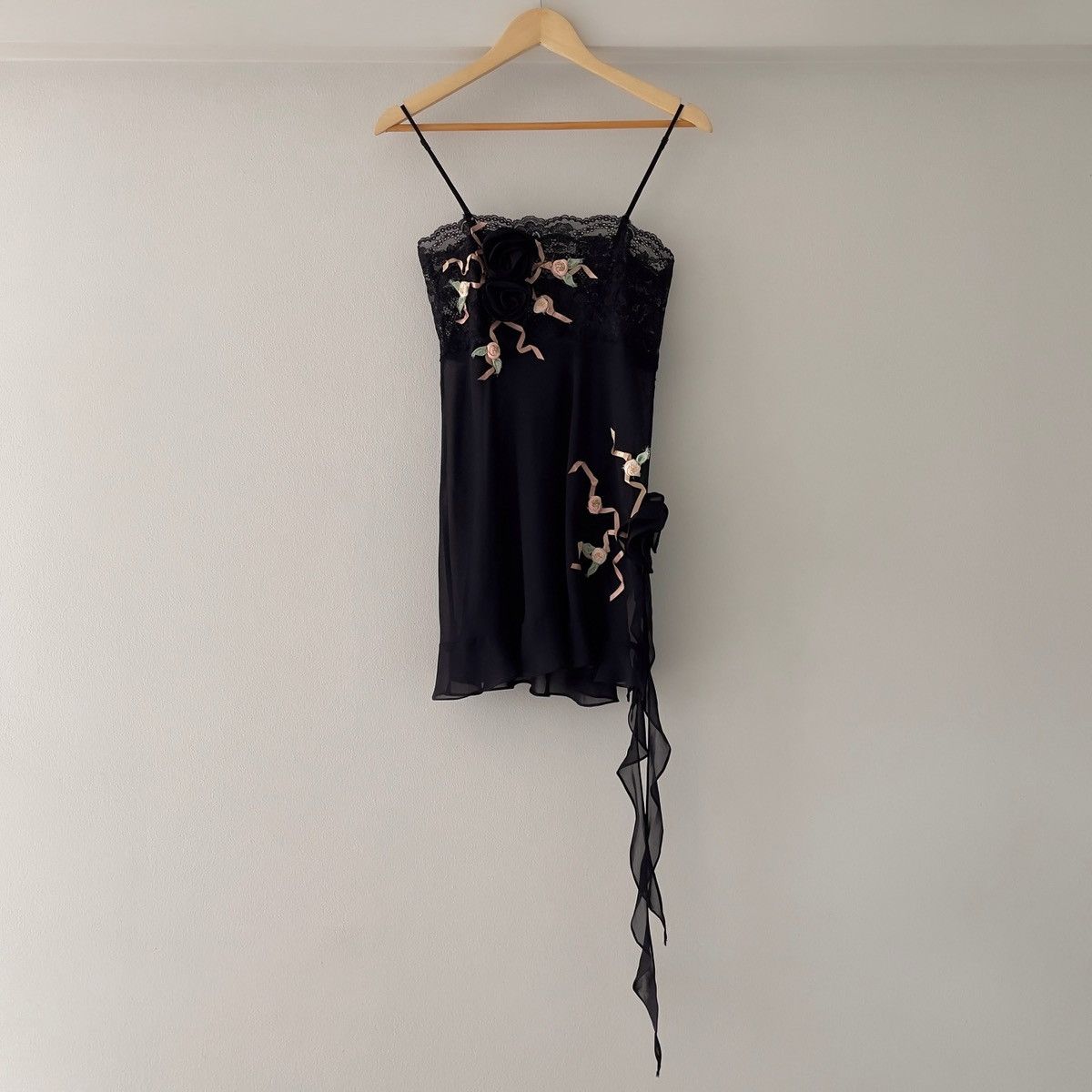 Victoria's Secret Romantic Black Chiffon Semi-Sheer Mini Dress (XS-S) Size S / US 4 / IT 40 - 10 Thumbnail