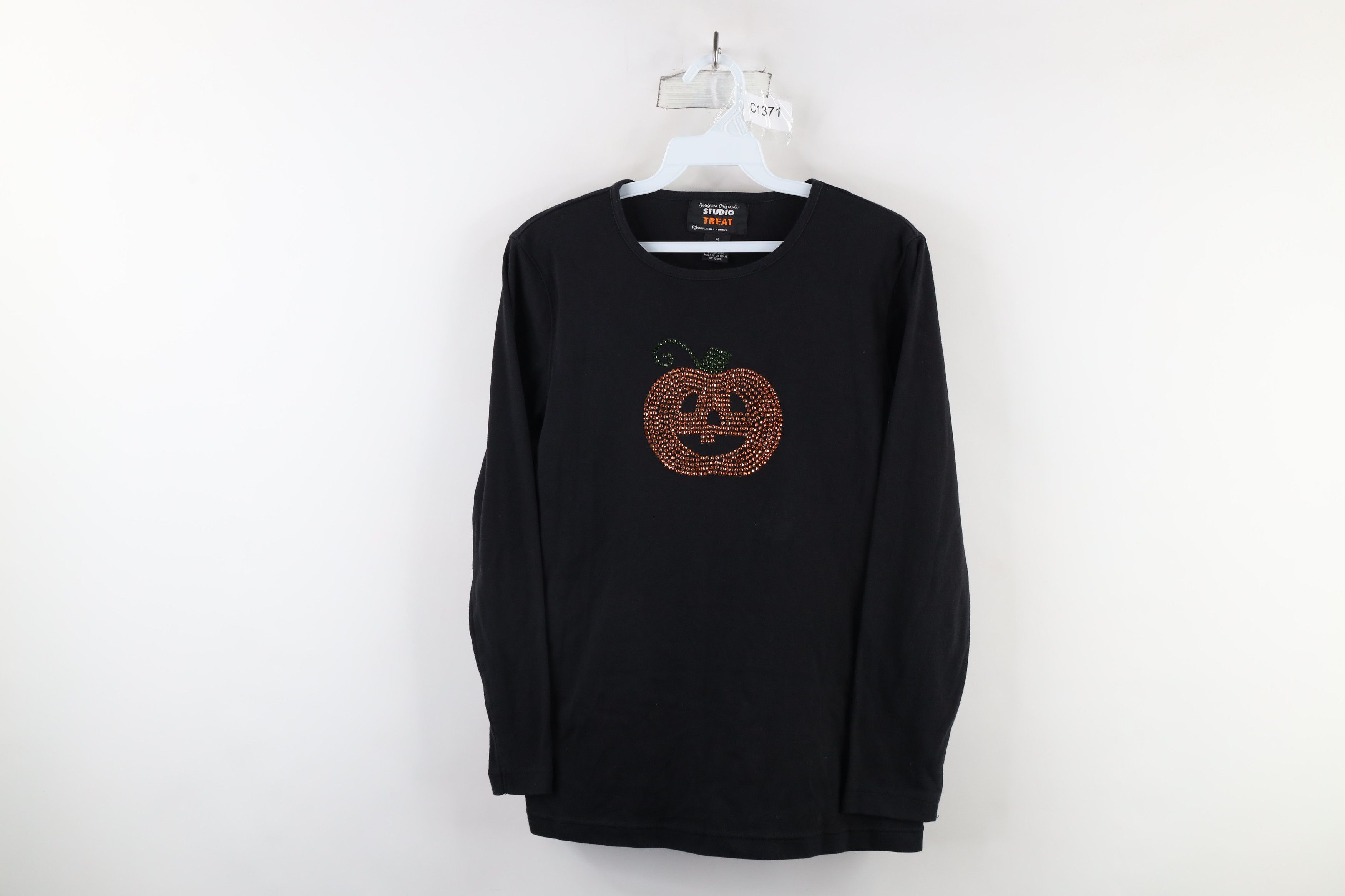 Vintage Vintage 90s Streetwear Halloween Sequin Pumpkin T-Shirt Size M / US 6-8 / IT 42-44 - 1 Thumbnail