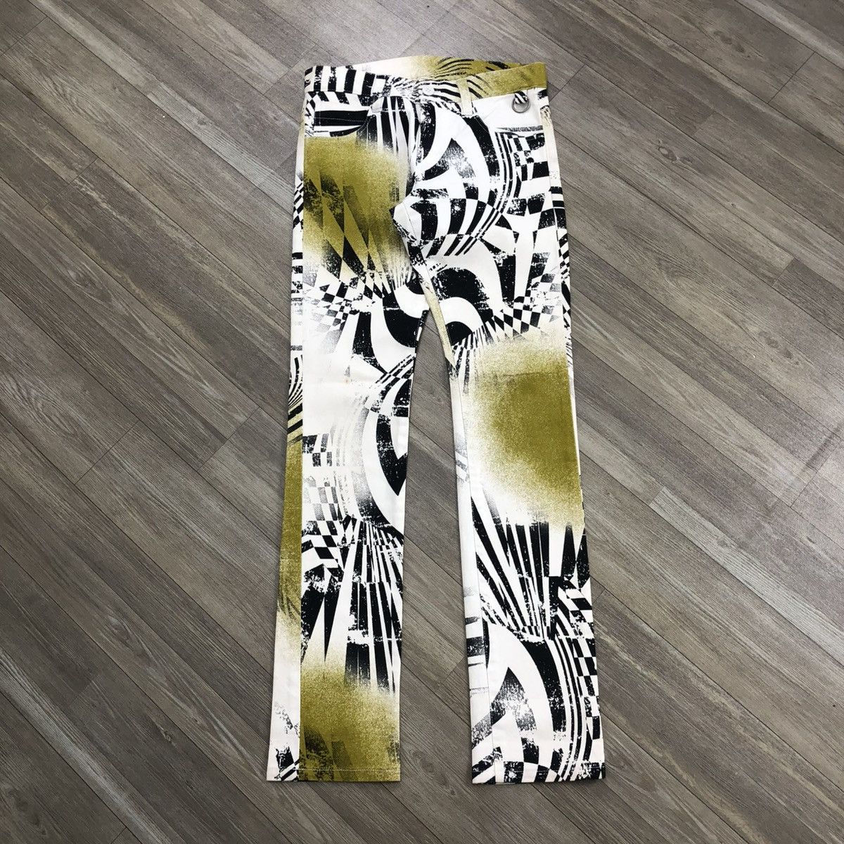 If Six Was Nine 2000s Okiraku Japan Graphics Printed Jeans Size US 28 / EU 44 - 1 Thumbnail