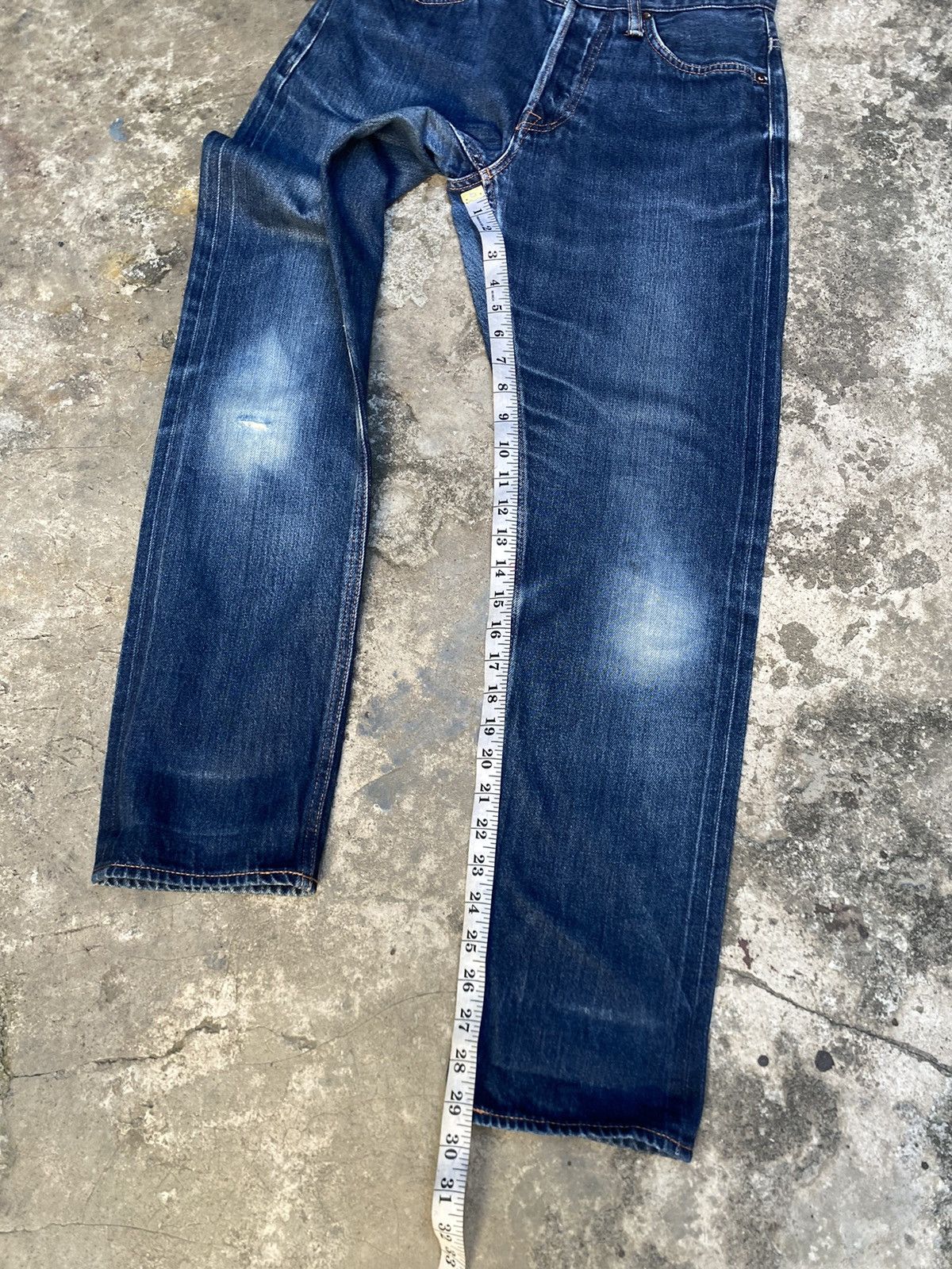 Japanese Brand Japanese H.A.K.U Ripped Faded Selvedge Denim Pants Size US 30 / EU 46 - 13 Thumbnail