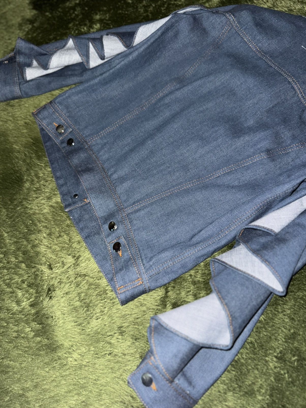 MM6 [36] MM6 Maison Margiela Made in Italy Ruffle Denim Jacket Size S / US 4 / IT 40 - 9 Thumbnail