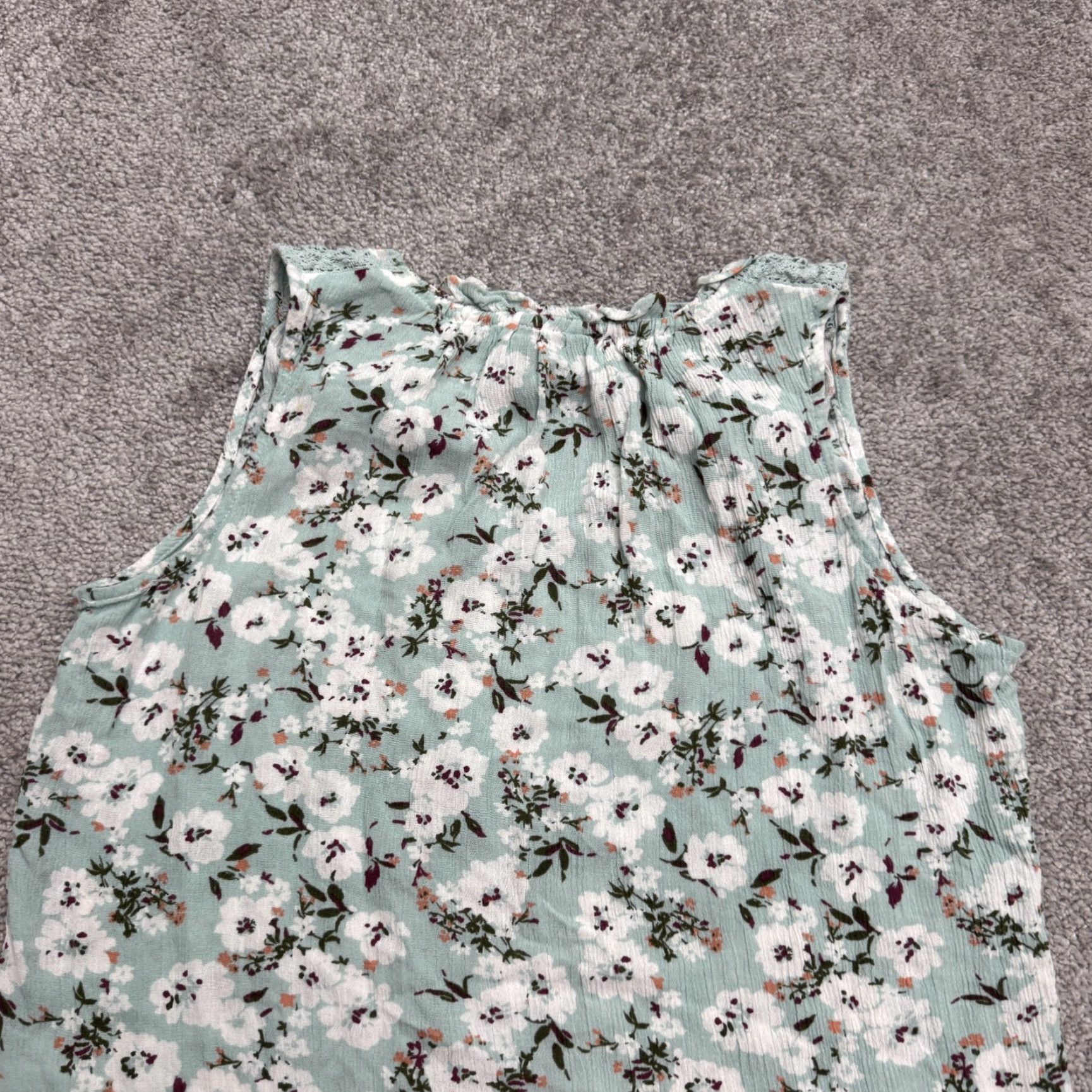 Vintage VINTAGE Bobeau Floral Sleeveless Blouse Womens Small Green Rayon Casual Summer Boho Dressy Top Size S / US 4 / IT 40 - 4 Thumbnail