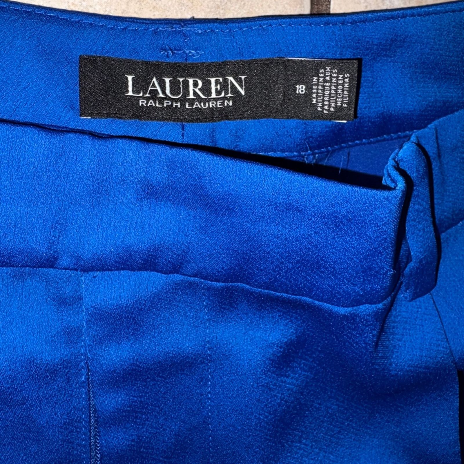 Polo Ralph Lauren Polo Ralph Lauren women size 18 royal blue pleaded trousers Size 40" / US 18 - 2 Thumbnail