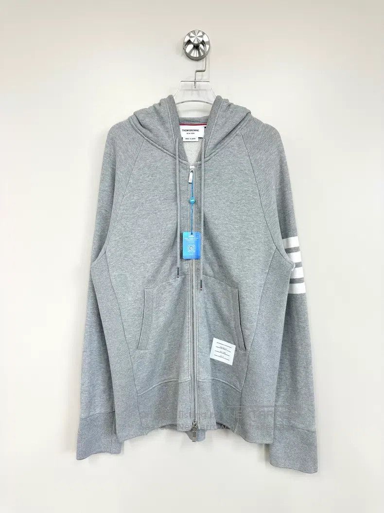 Thom Browne Thom Browne Classic Grey Zip-Up Hoodie Jacket Size US XL / EU 56 / 4 - 1 Thumbnail