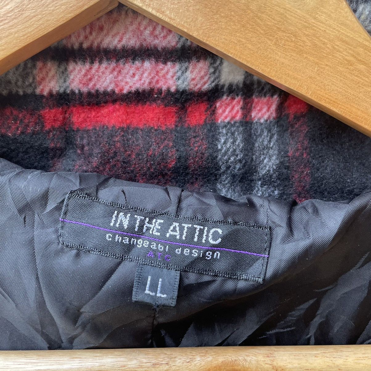 Designer × In The Attic × Japanese Brand 🔥🔥🇯🇵In The Attic Red Tartan Hooded Sherpa Duffel Wool Jacket Size US M / EU 48-50 / 2 - 11 Thumbnail