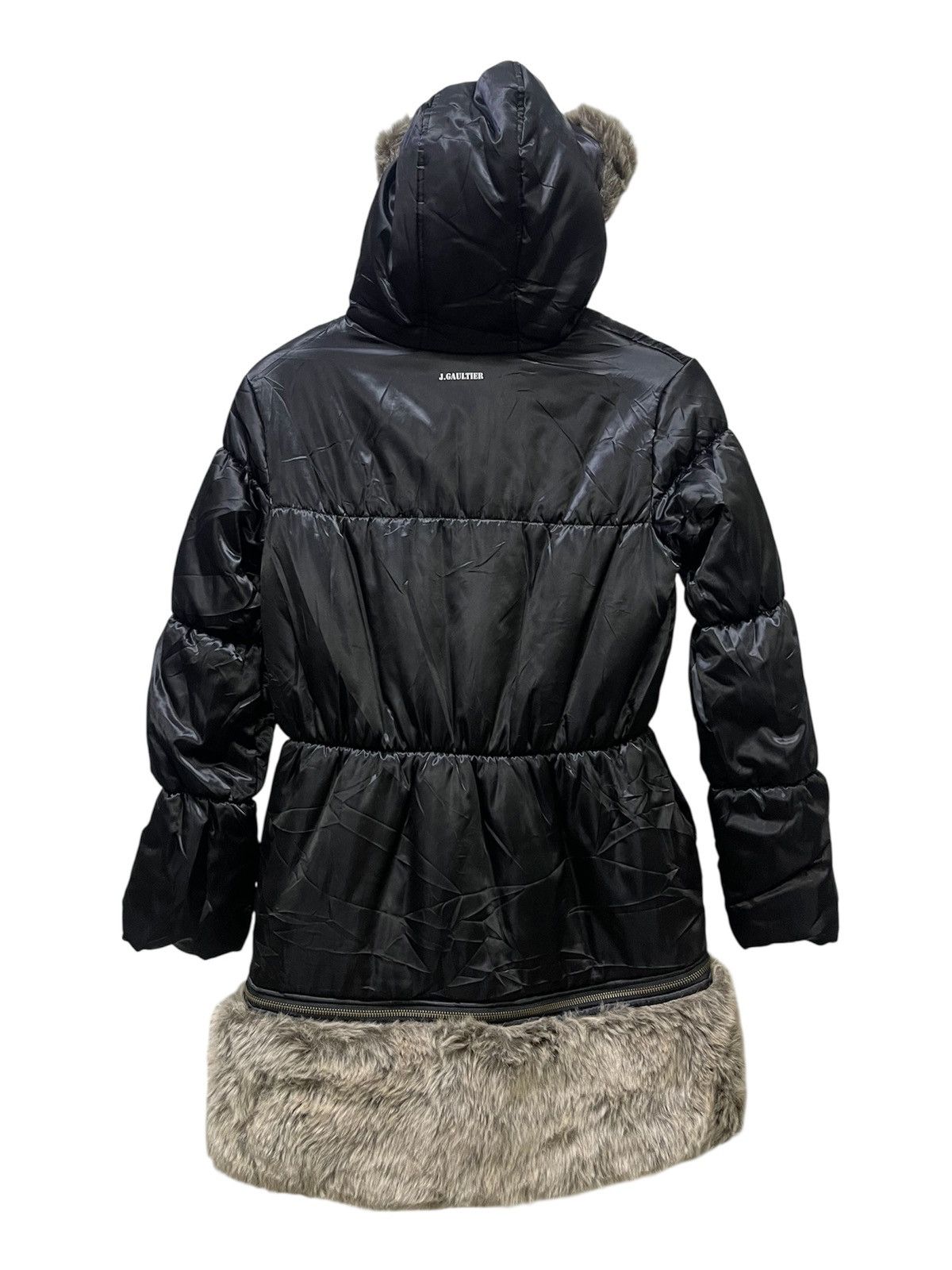 Jean Paul Gaultier Junior Gaultier Girls Black Faux Fur Trim Winter Coat Jacket Size S / US 4 / IT 40 - 4 Thumbnail