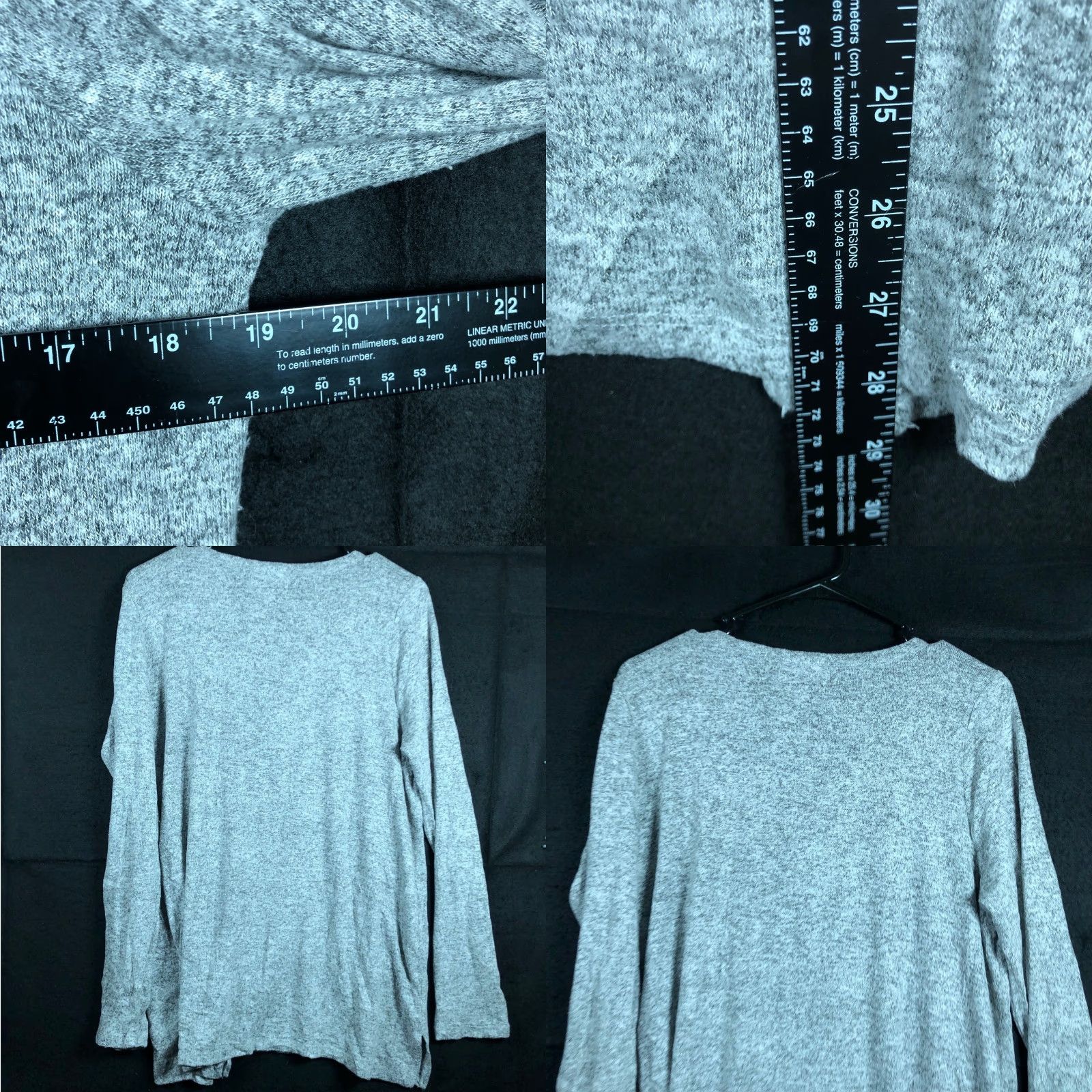 Olive Olive & Oak Womens Sweater Gray Soft V Neck Pullover Long Sleeve XLarge Size XL / US 12-14 / IT 48-50 - 8 Thumbnail