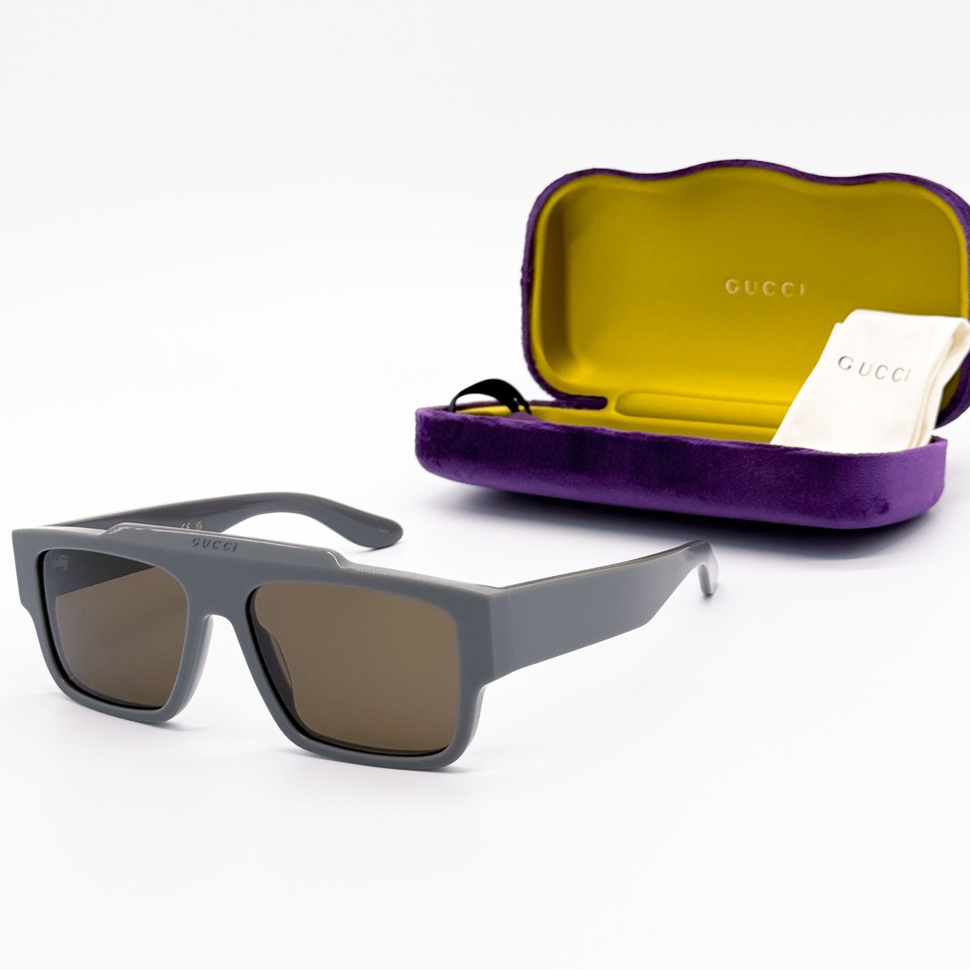 Gucci NEW GG1460S 003 GUCCI UNISEX GRAY BROWN SUNGLASSES GUCCI Size ONE SIZE - 2 Thumbnail