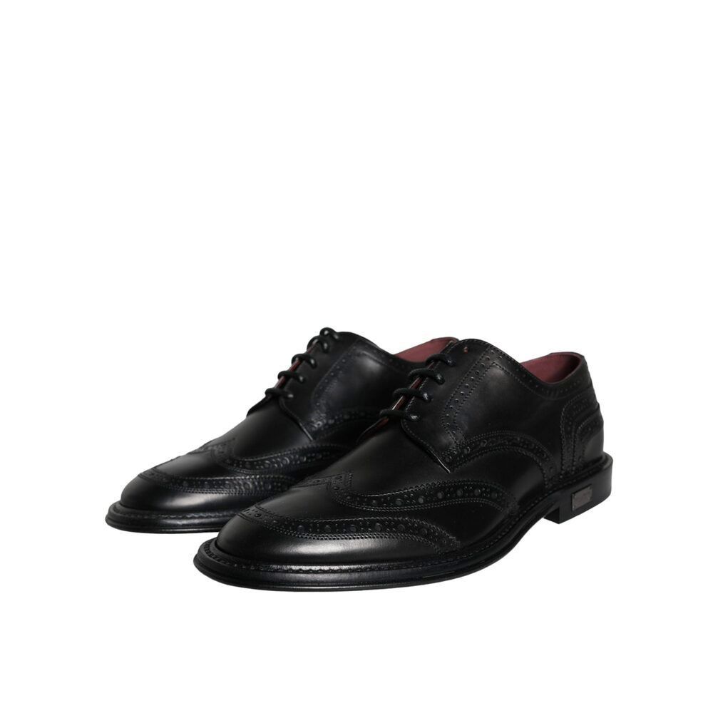 Dolce & Gabbana Dolce & Gabbana Black Leather Oxford Wingtip Formal Men Shoe Size US 6 / EU 39 - 3 Thumbnail