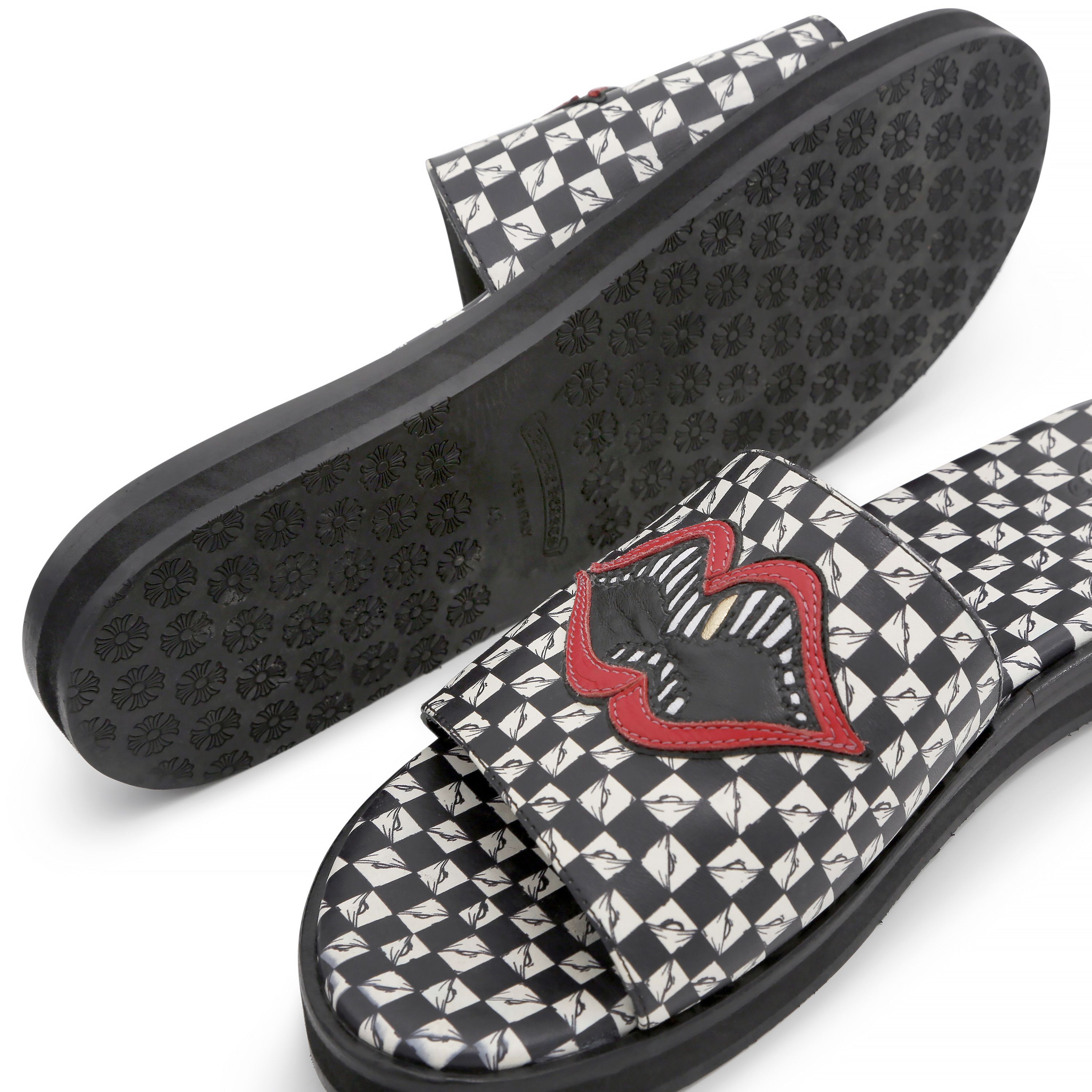 Chrome Hearts Matty Boy Chomper Slides Checkered w Red Lip Size US 10 / EU 43 - 5 Thumbnail