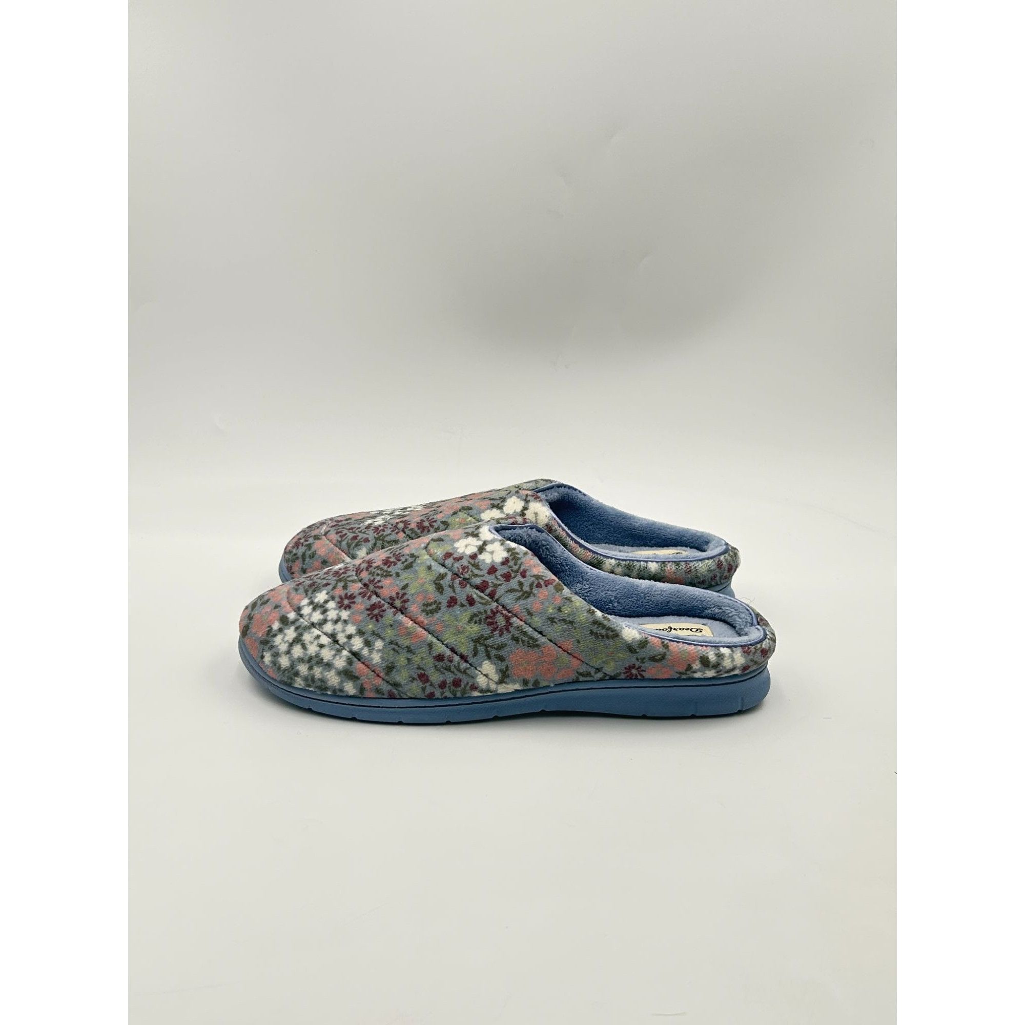 Other Dearfoams Womens Slippers Floral Memory Foam House Shoes Blu Size US 9 / IT 39 - 3 Thumbnail