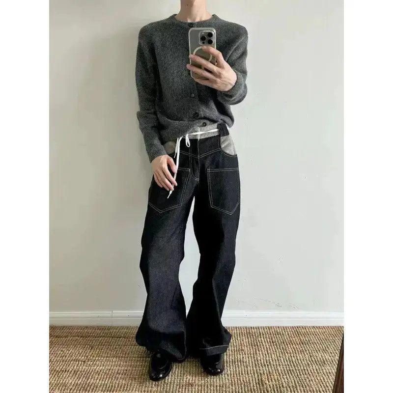 Japanese Brand Retro straight tube micro flared patchwork jeans Size US 32 / EU 48 - 1 Thumbnail
