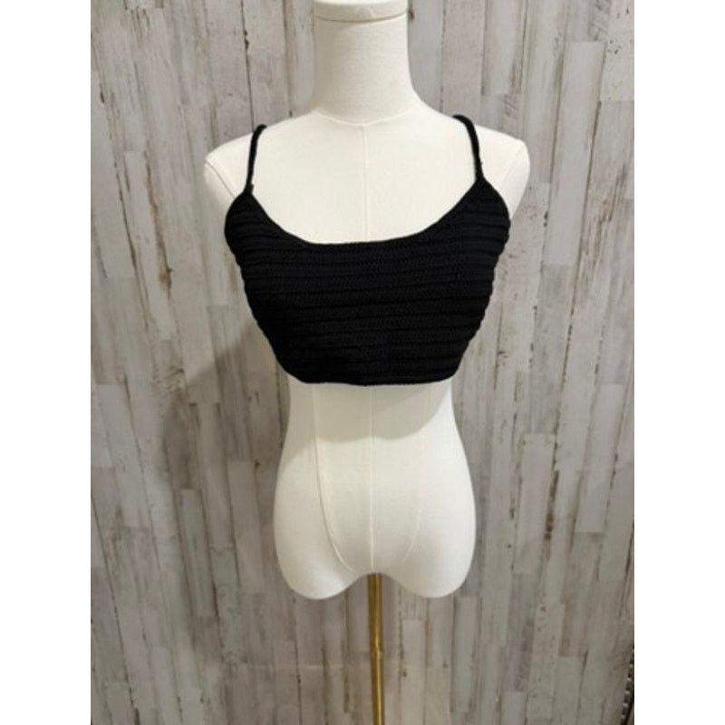 SKIMS NWT SKIMS Cropped Cami Top Womens 4XL Black Tie-Back Size 4XL / US 24-26 - 2 Thumbnail