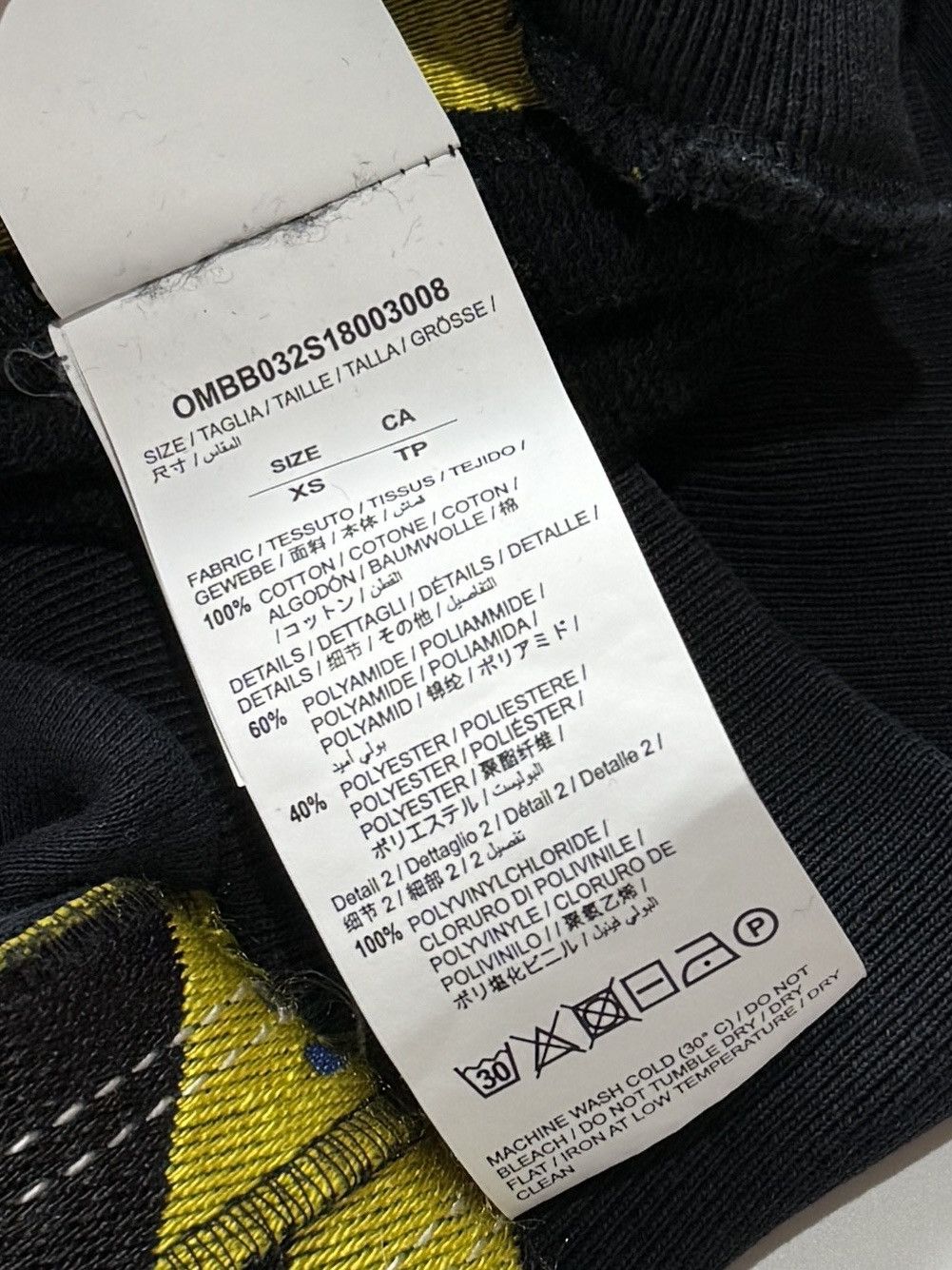 Off-White Off-White Hoodie Black yellow tape 18ss rare Size US S / EU 44-46 / 1 - 9 Thumbnail