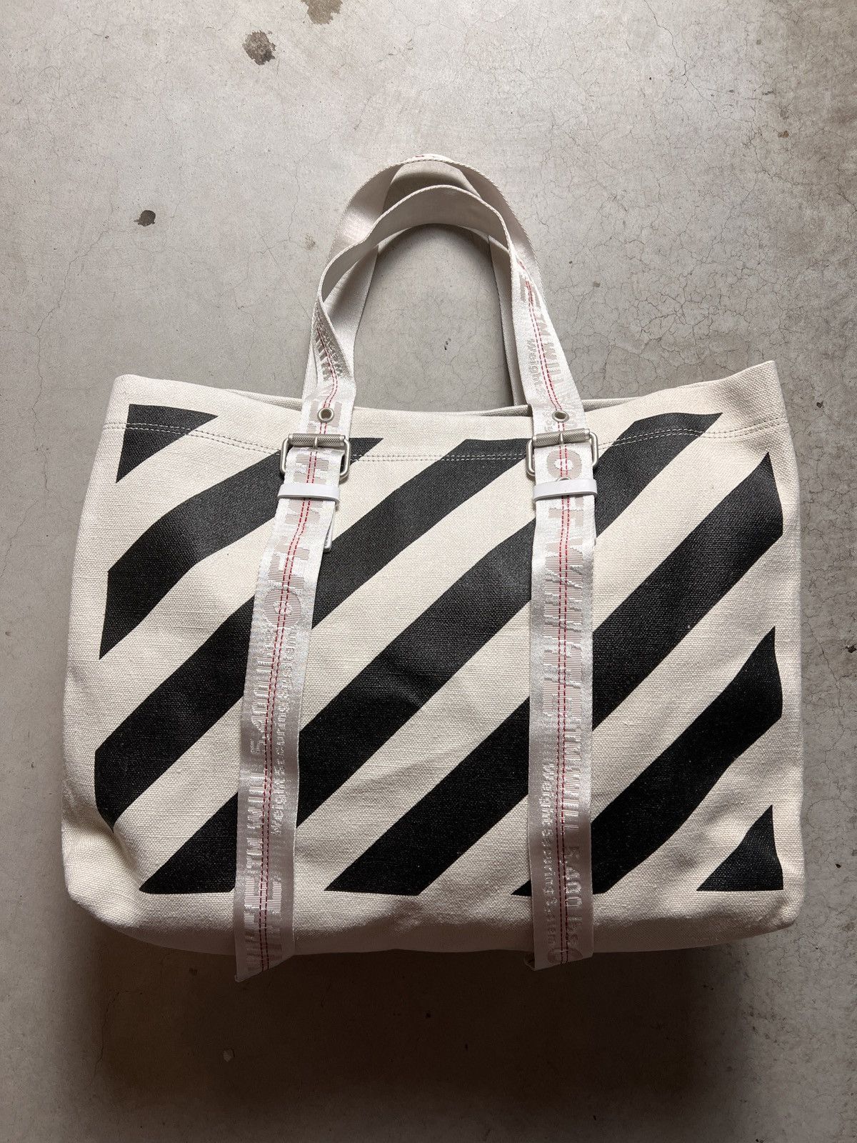 Off-White Off-White Tote Bag Canvas/Linen - Black/White Size ONE SIZE - 1 Thumbnail