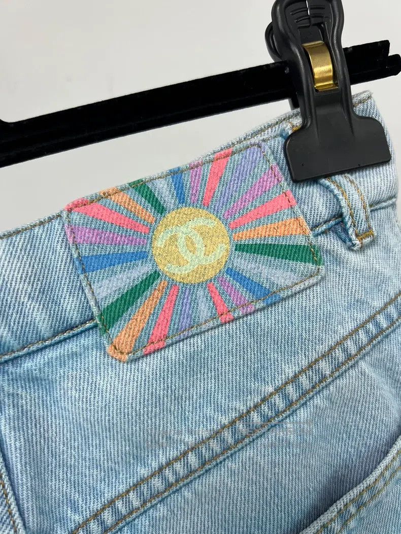 Chanel Chanel 24C blue gradient denim wide-leg trousers Size 42" / US 20 - 4 Thumbnail