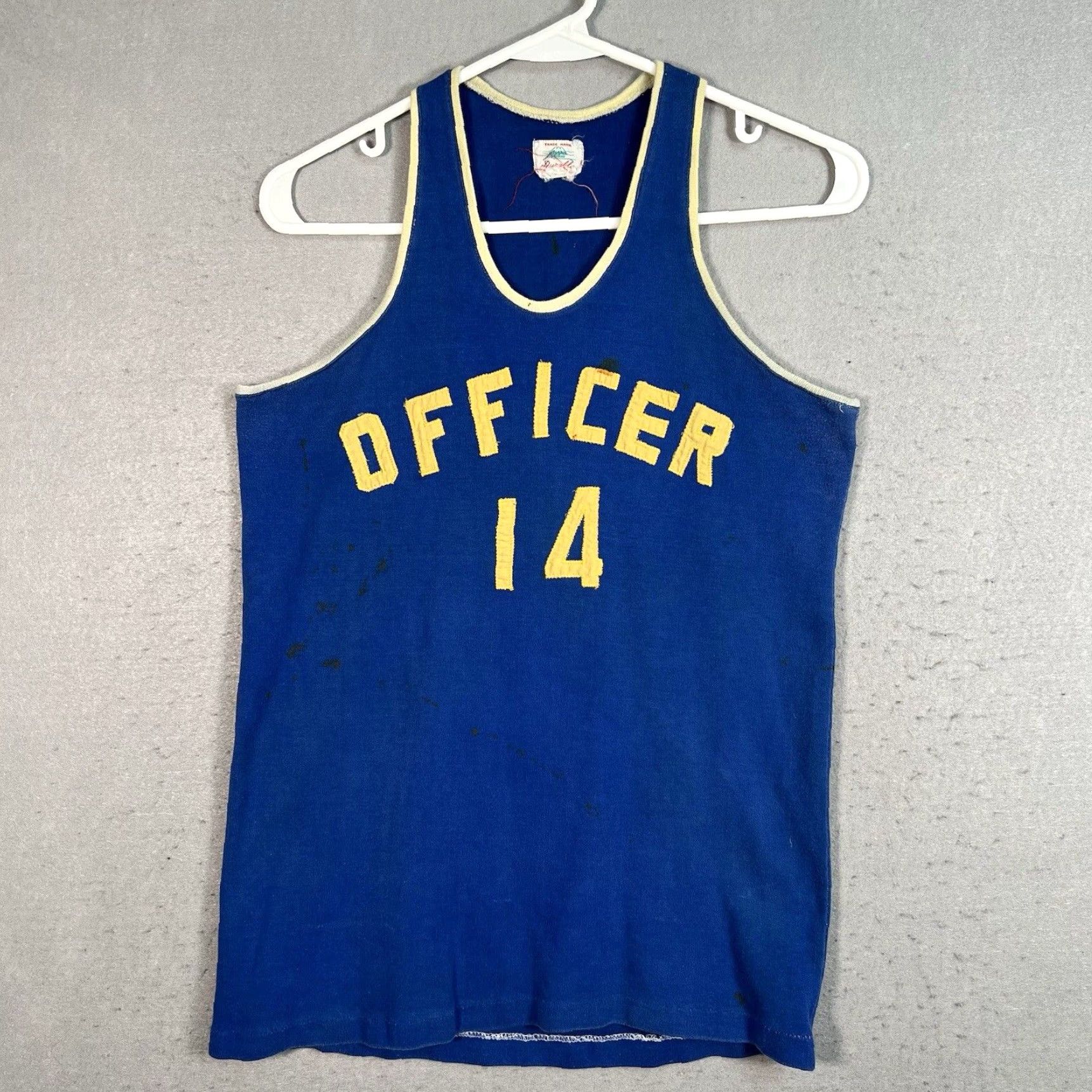 Vintage VINTAGE 1950s Durable Officer Sleeveless Basketball Jersey Mens Small Blue Size US S / EU 44-46 / 1 - 1 Thumbnail