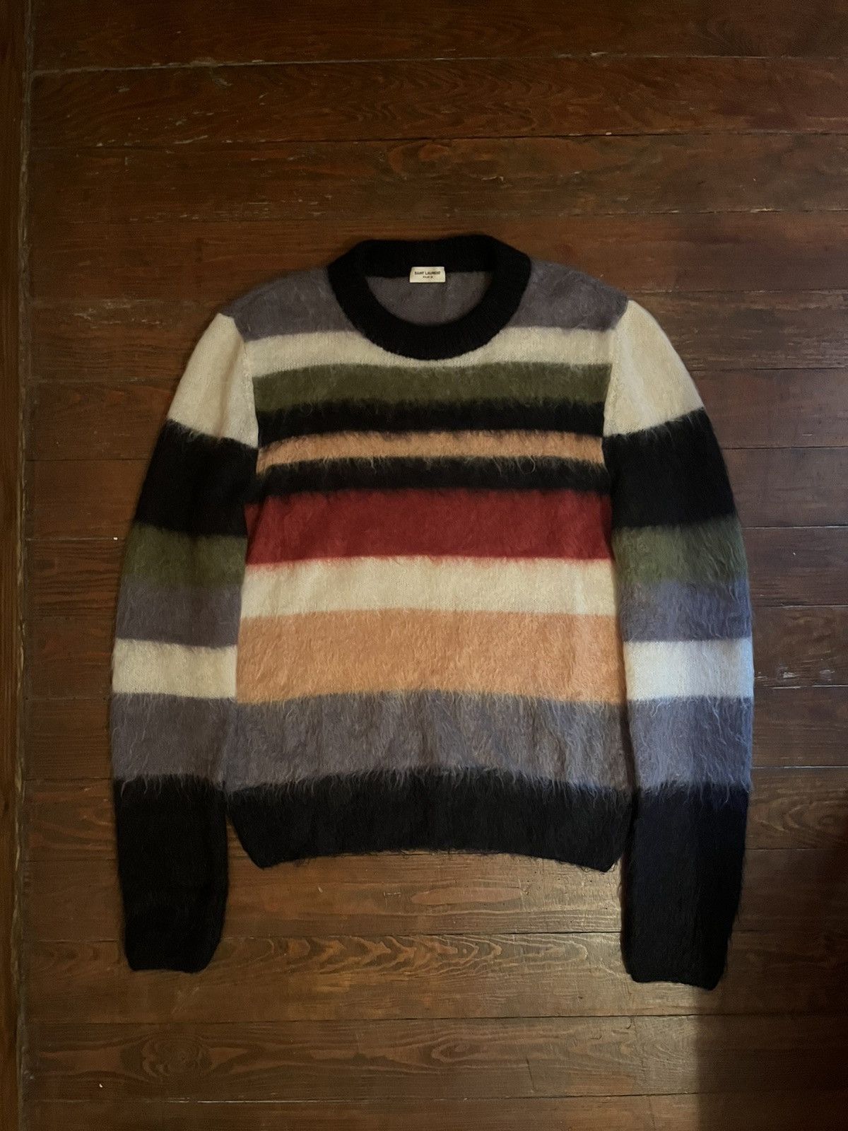 Saint Laurent Paris 2017 NEW mohair striped sweater Sex Pistols