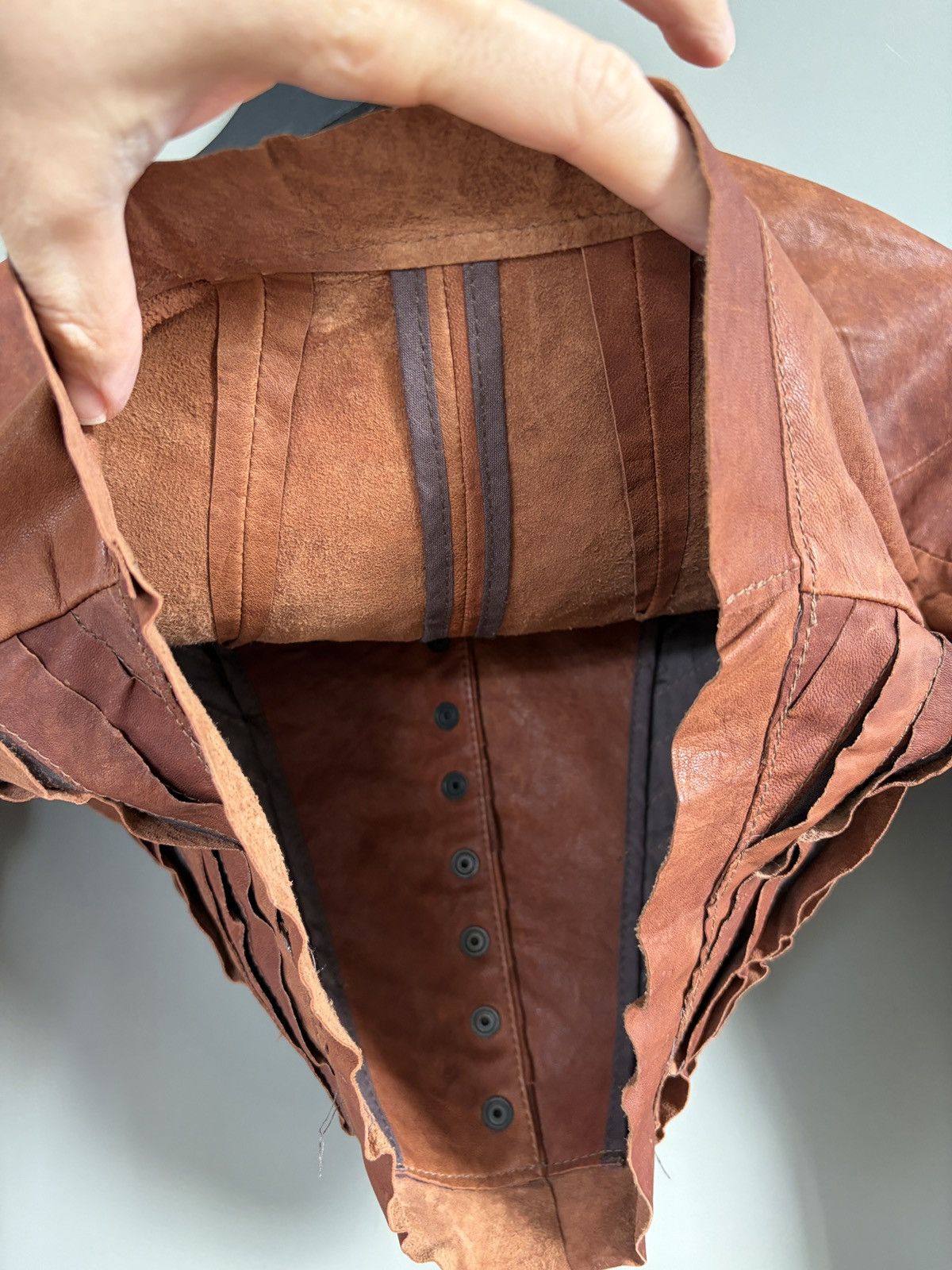 TWINSET Twin Set Simona Barbieri Leather Short Bolero Jacket Size XS / US 0-2 / IT 36-38 - 12 Thumbnail