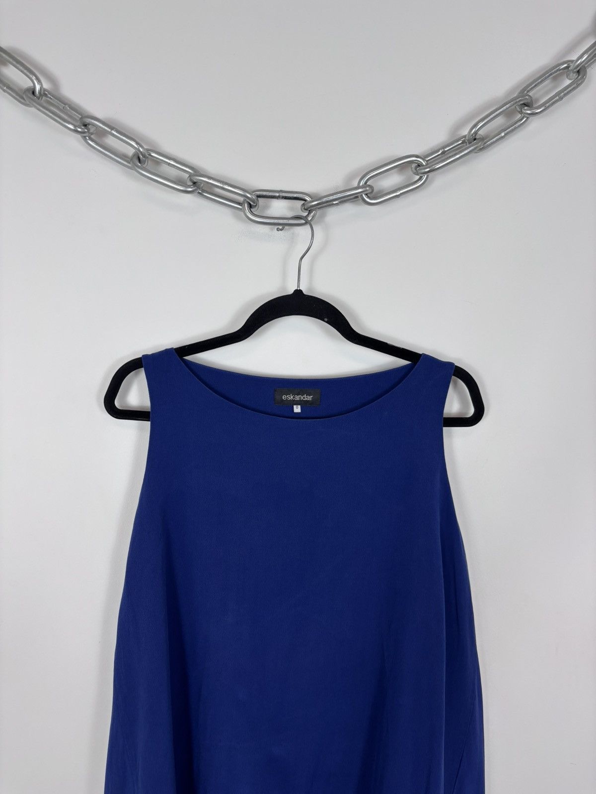 eskandar Eskandar Women’s Lapis Crepe Cascading Sides Silk Dress Size ONE SIZE - 3 Thumbnail