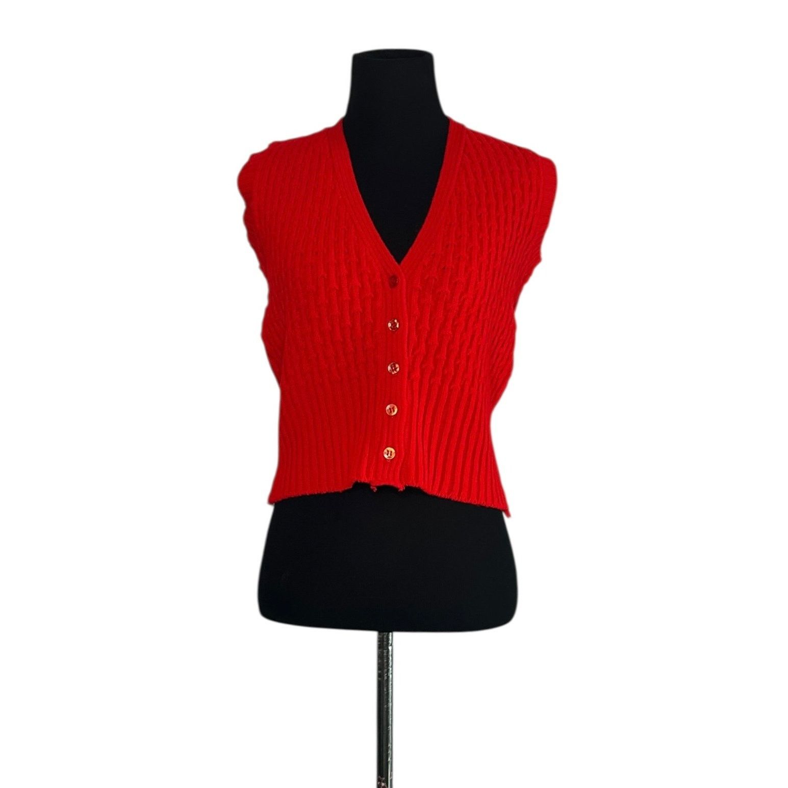 Vintage Vintage red buttoned sweater vest size Small Size S / US 4 / IT 40 - 14 Thumbnail