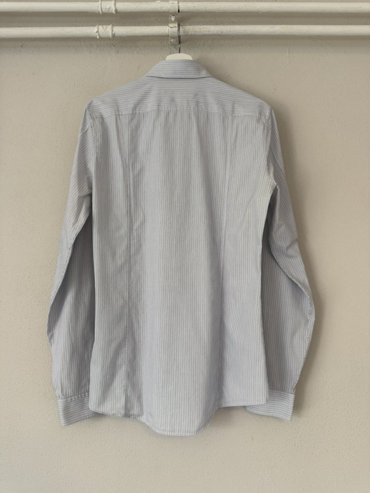 Gucci Blue Pinstripe Slim Shirt in Cotton Poplin Size US M / EU 48-50 / 2 - 6 Thumbnail