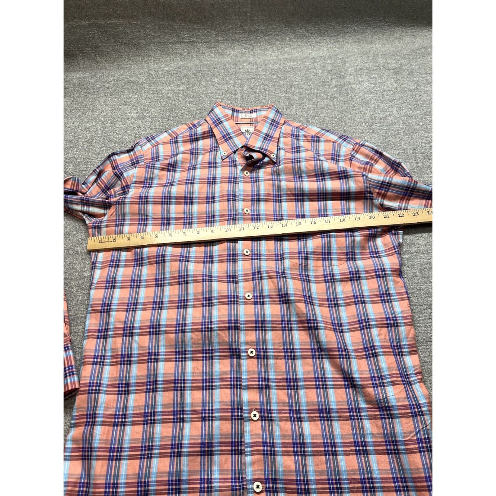 Peter Millar Peter Millar Shirt Mens Medium Button-Down Plaid Long Sleeve Cotton Size US M / EU 48-50 / 2 - 6 Thumbnail