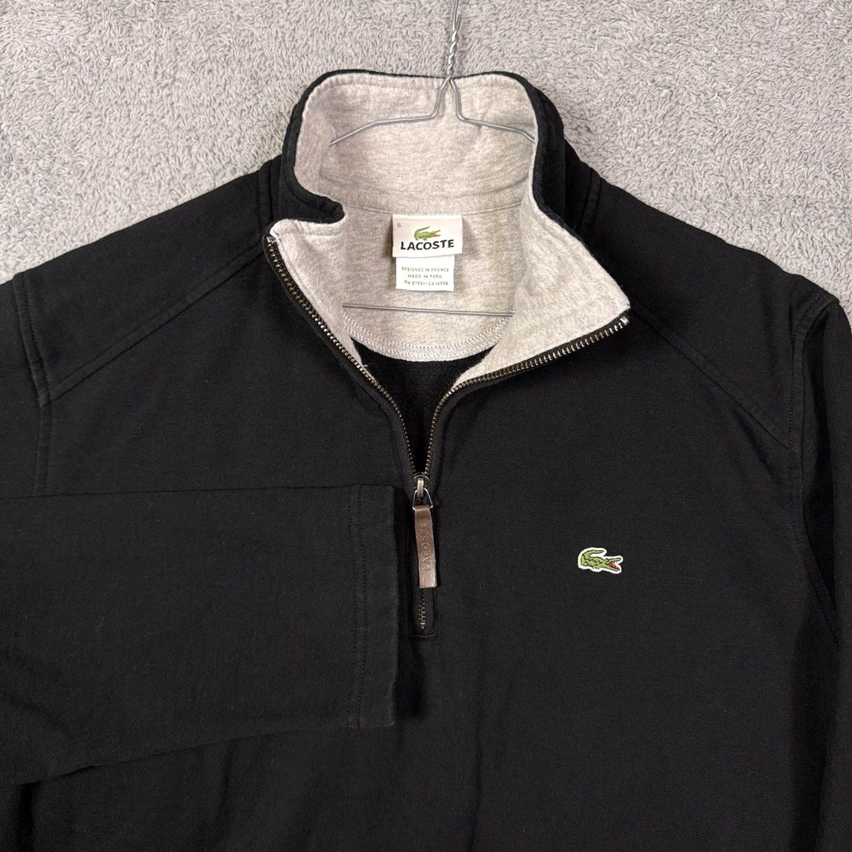 Lacoste Lacoste Sweater Mens M Knit Alpaca 1/4 Zip Mock Neck Pullover Knit Black Size US M / EU 48-50 / 2 - 2 Thumbnail