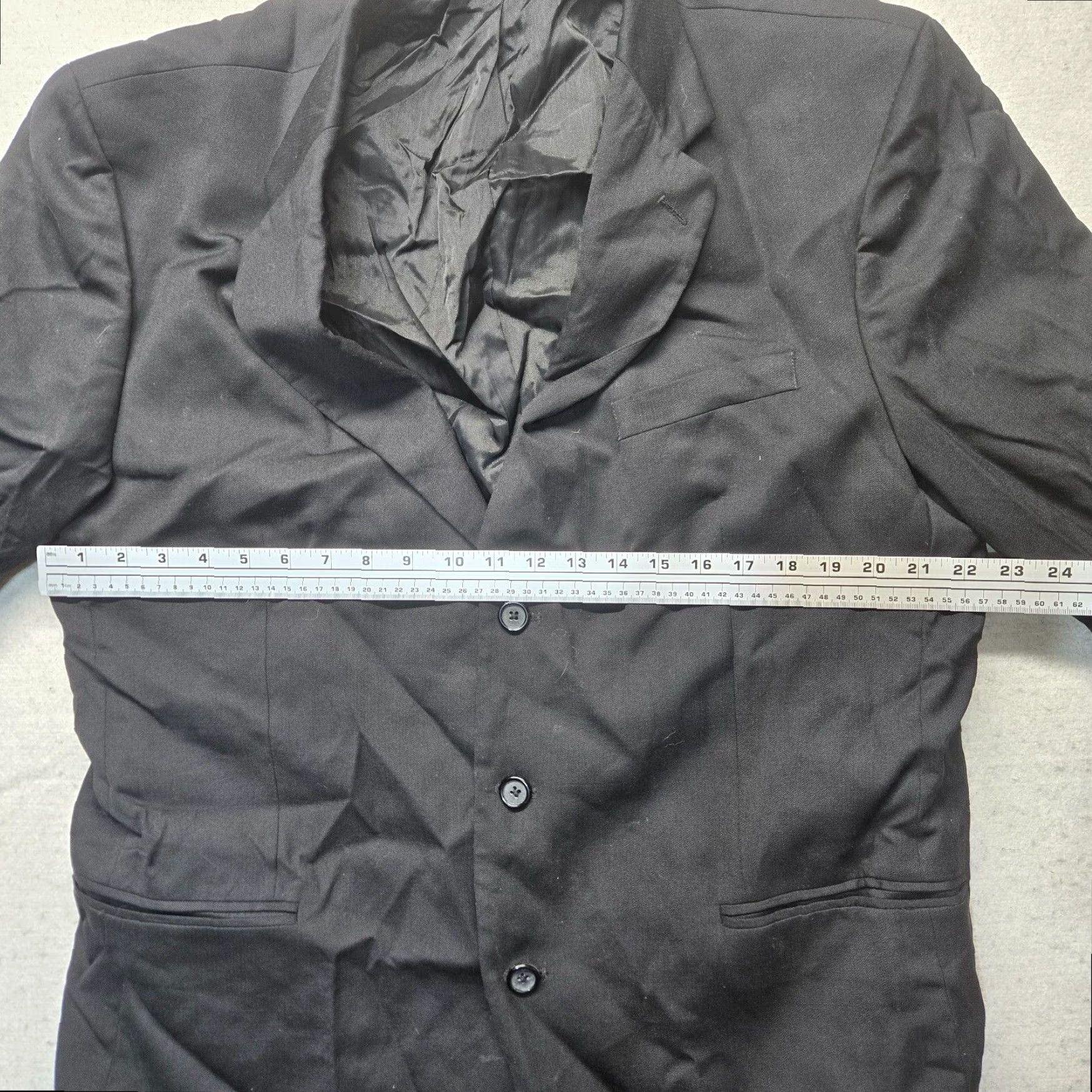 Stafford Stafford Men's Black Wool Single-Breasted Suit Jacket Adult Regular 46L Long Size 46R - 6 Thumbnail