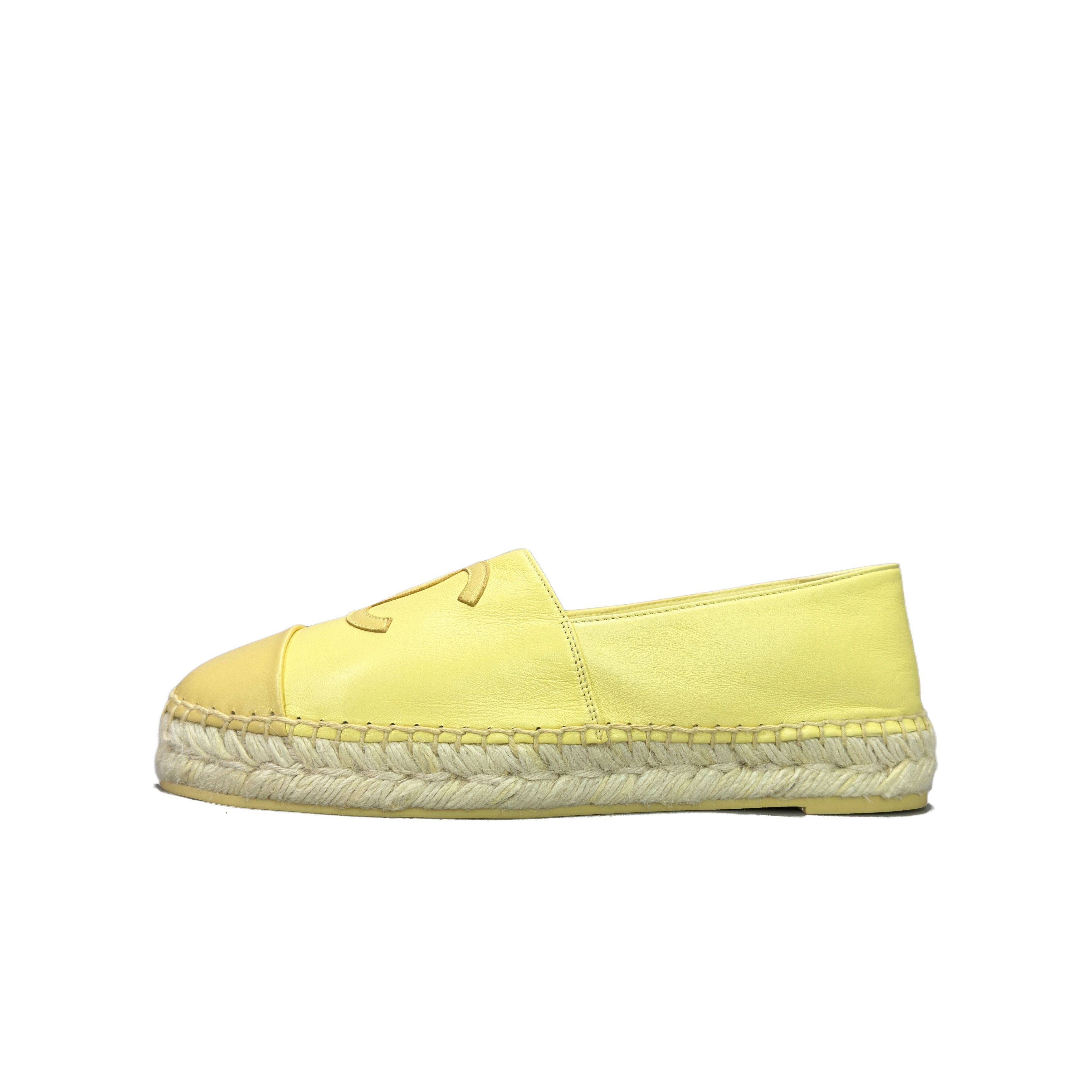 Chanel CHANEL Yellow Leather CC Logo Espadrilles Size 40 Size US 9 / IT 39 - 1 Thumbnail