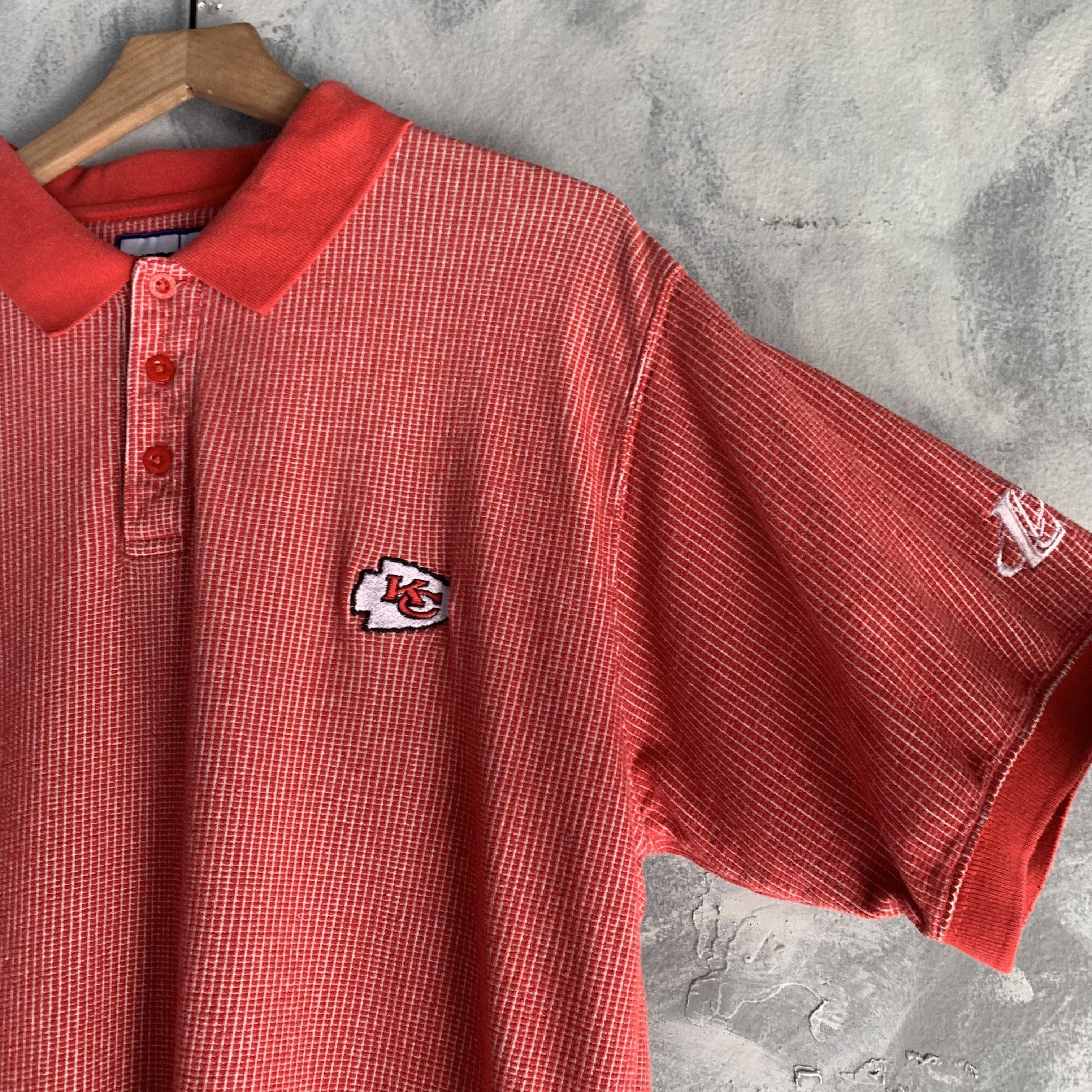NFL Vtg Kansas City Chiefs Logo Athletic Polo Shirt Mens L NFL Size US L / EU 52-54 / 3 - 4 Thumbnail