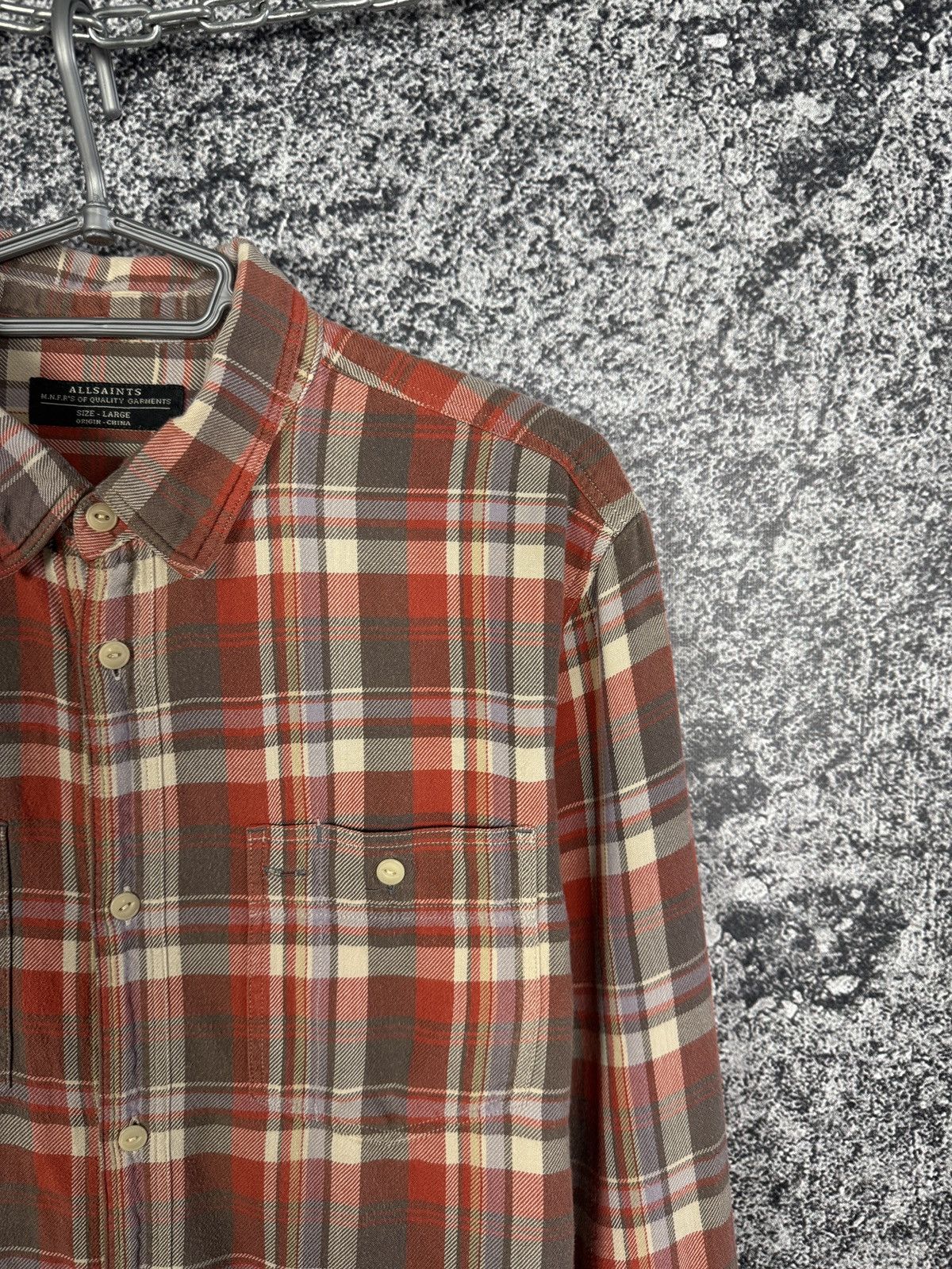 Allsaints Allsaints Gotland Long Sleeve Plaid Shirt Button Up Size L Size US L / EU 52-54 / 3 - 2 Thumbnail