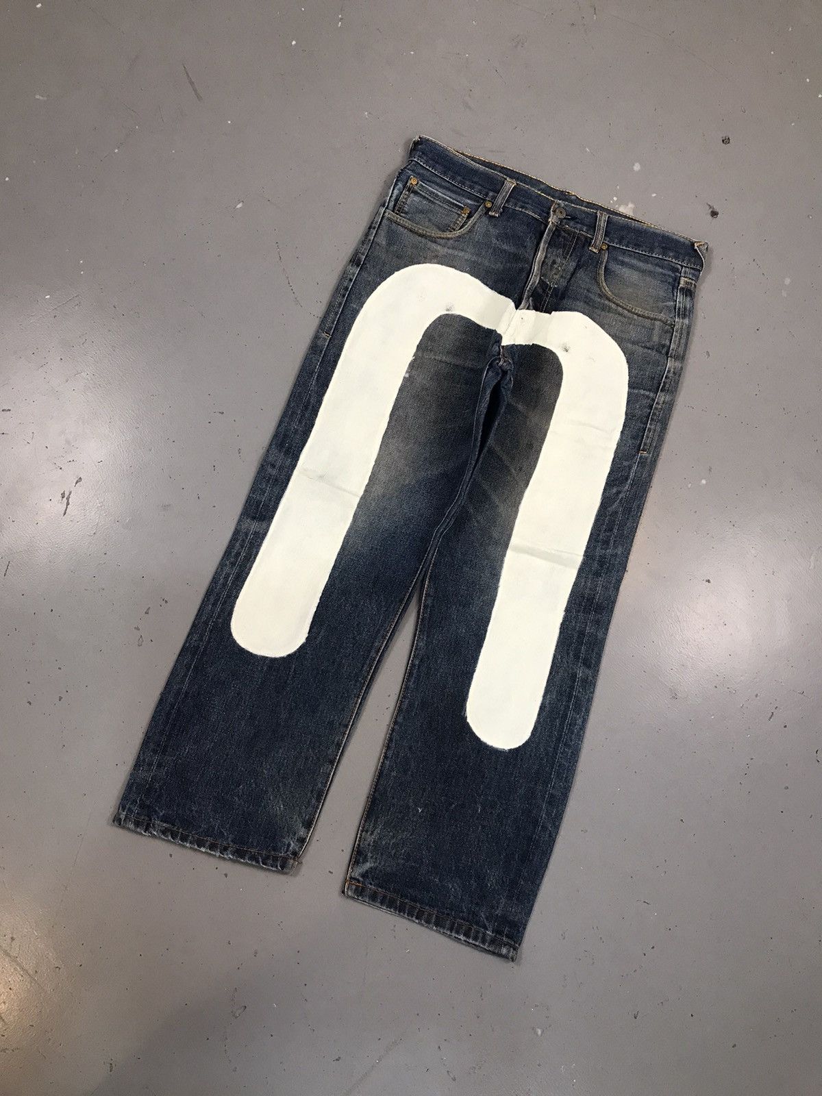 Japanese Brand × Vintage Vintage Evisu inspired red crazy embroidered diecock denim Size US 32 / EU 48 - 3 Thumbnail