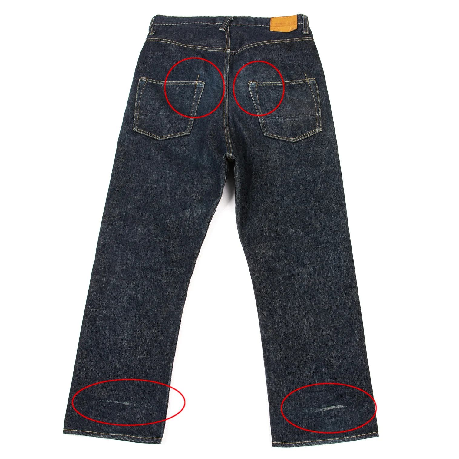 Ganryu Indigo Leather Patch Straight Denim Pants Size S Size US 30 / EU 46 - 12 Thumbnail