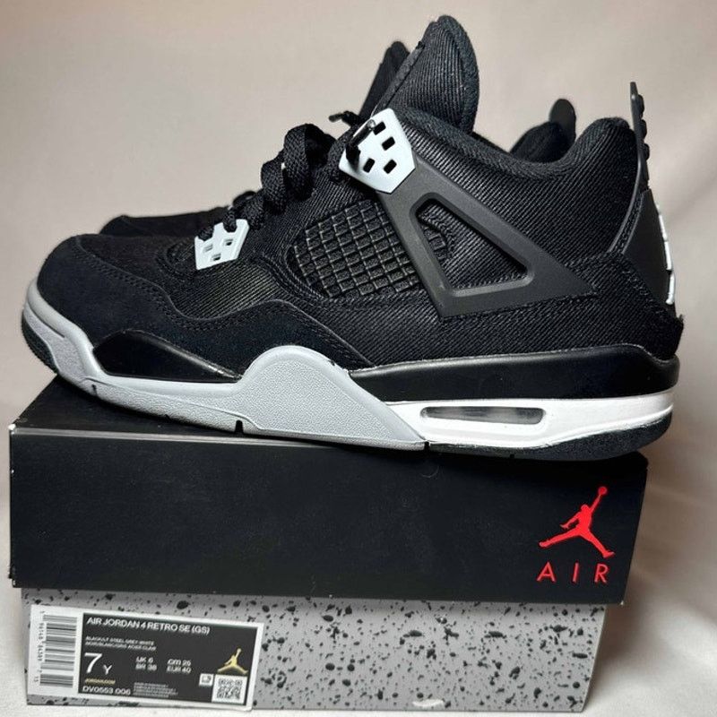 Jordan Brand × Nike Size 7 - Air Jordan 4 Retro SE GS Black Canvas Men's Shoes Size US 7 / EU 40 - 9 Thumbnail
