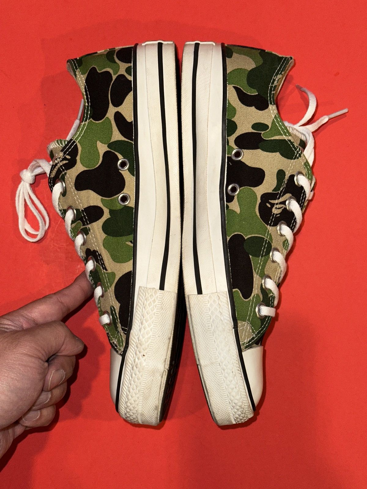 Bape × Converse VTG 00s Converse Chuck Taylor x Bapesta Bape ABC Camo Green Size US 8 / EU 41 - 2 Thumbnail