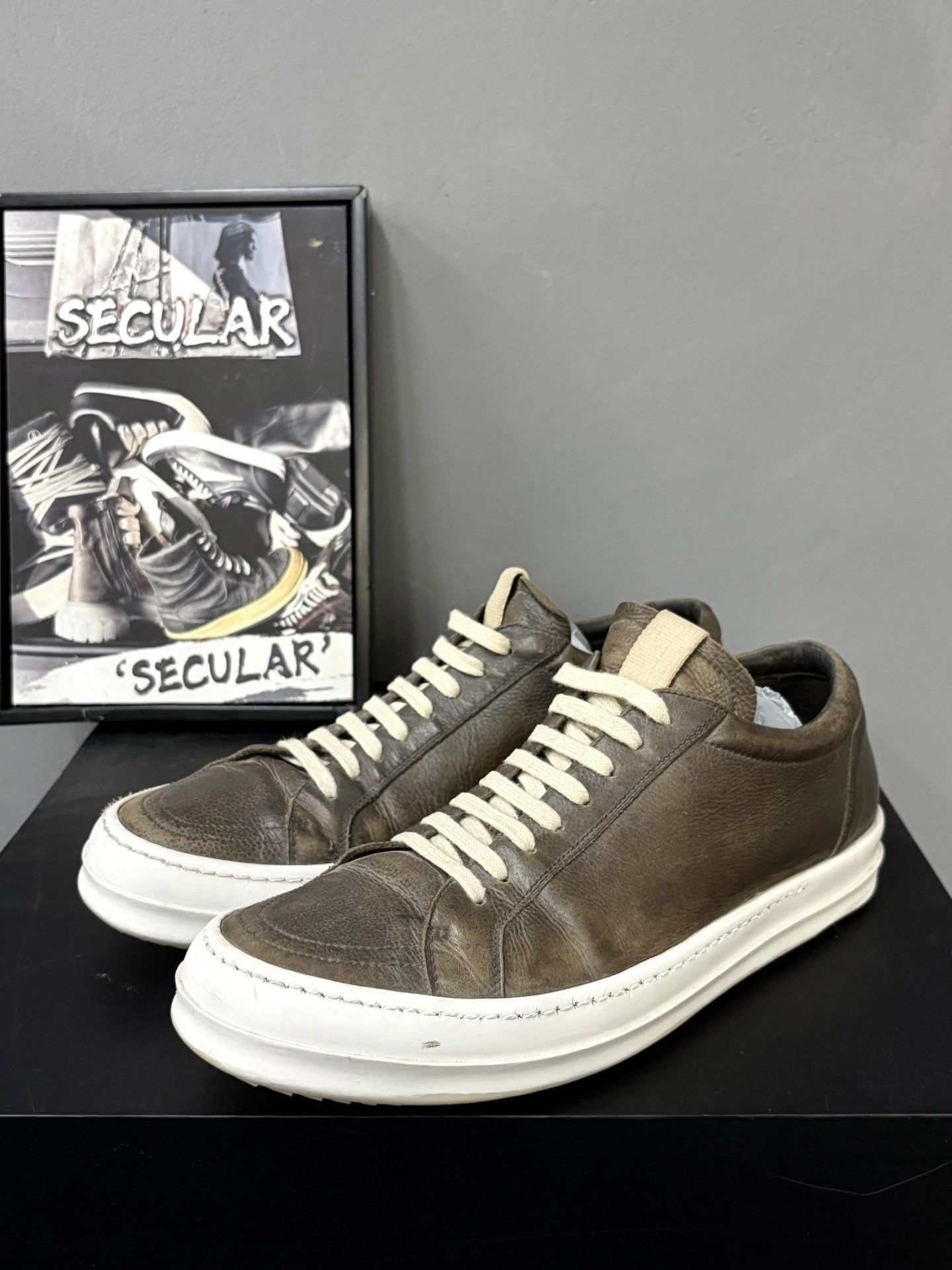 Rick Owens Rick Owens 20FW Low-Top Leather Sneakers Size US 10 / EU 43 - 1 Thumbnail