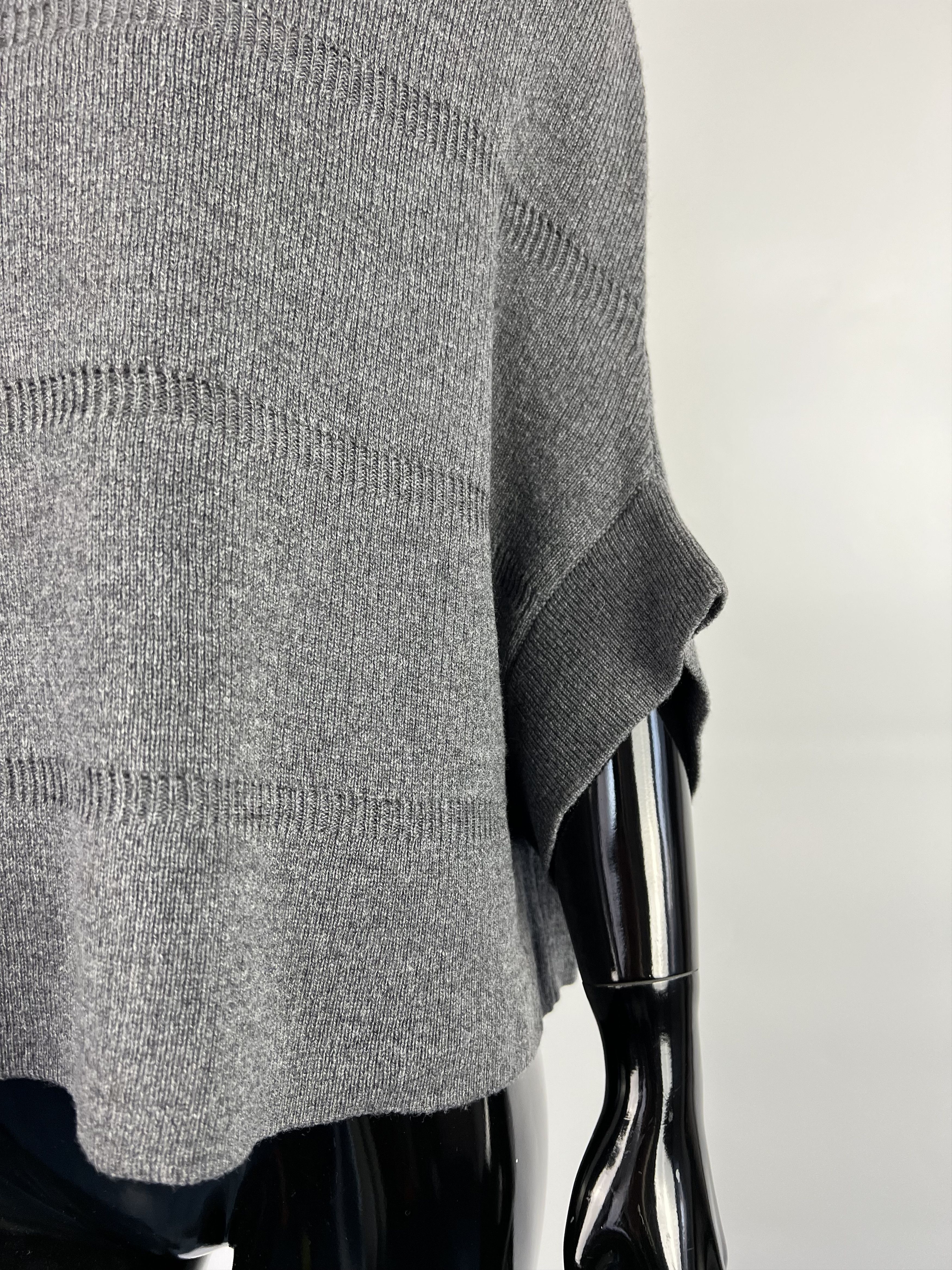 Designer Hemisphere Women's Gray Wool Cashmere Knit Top Size M Size M / US 6-8 / IT 42-44 - 7 Thumbnail