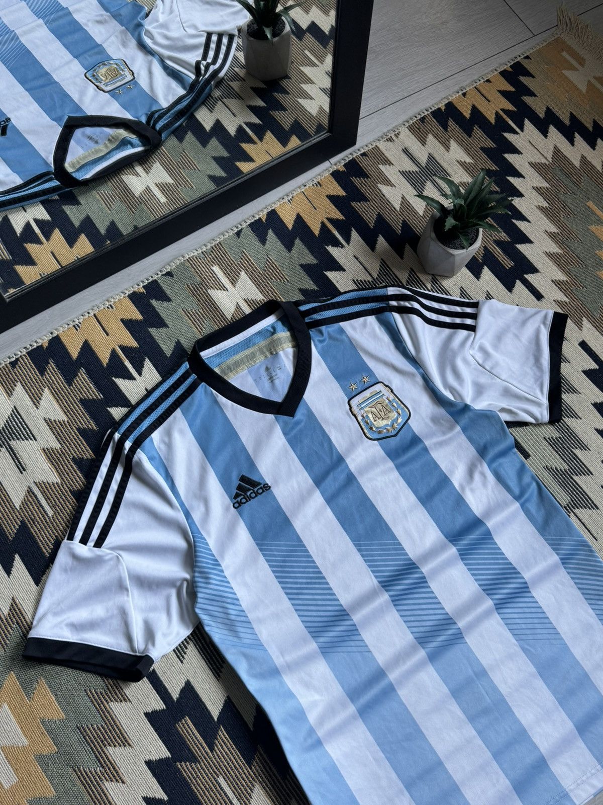 Adidas Vintage Adidas Argentina 2013/15 Blockcore Home Jersey Size US M / EU 48-50 / 2 - 4 Thumbnail