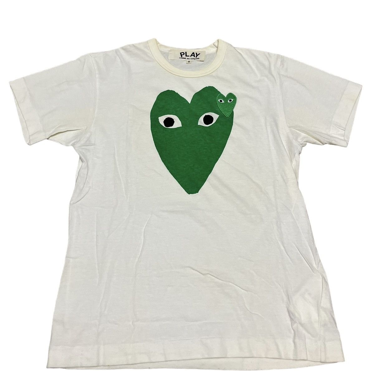 CDG by Comme des Garcons × Comme des Garcons × Japanese Brand COMME DES GARCONS PLAY GREEN BIG LOGO T SHIRTS Size US S / EU 44-46 / 1 - 1 Thumbnail