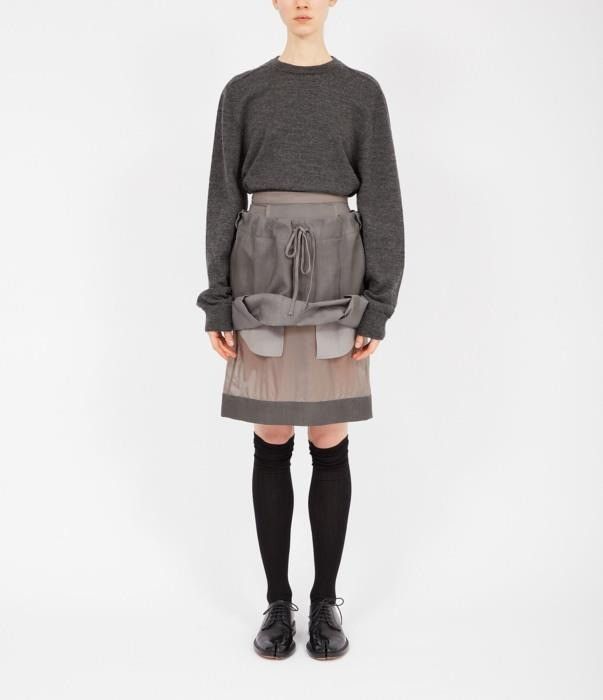 Maison Margiela o1bcso1str0526 Layered Mohair-Wool Skirt in Grey Size 28" / US 6 / IT 42 - 8 Thumbnail