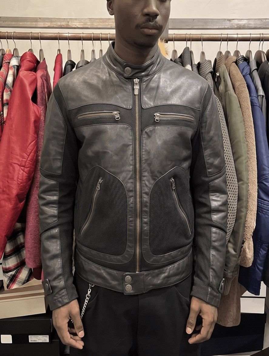 Armani 2000's Armani black hybrid biker leather jacket Size US M / EU 48-50 / 2 - 1 Thumbnail