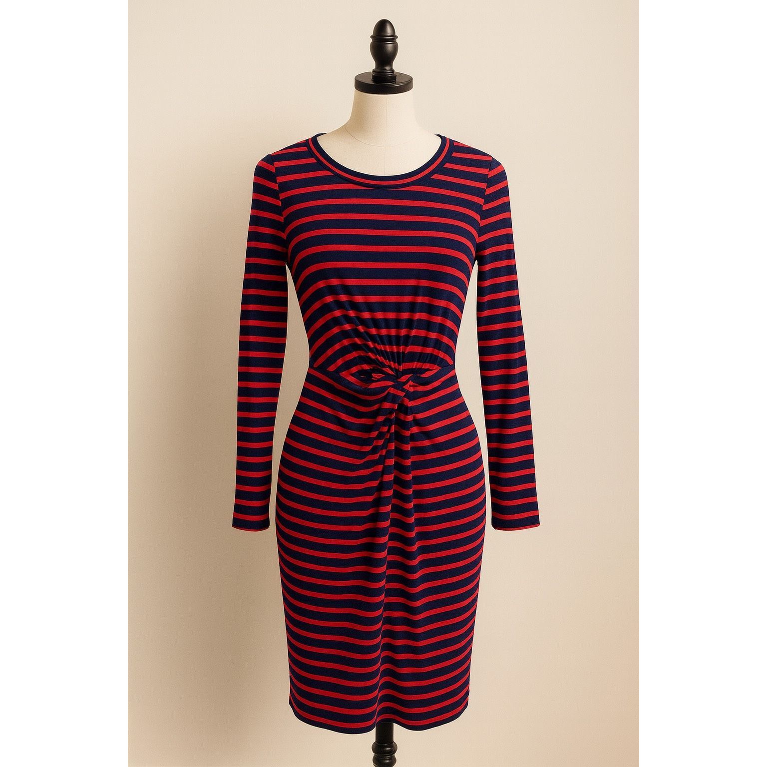 Gap GAP Red & Navy Striped Twist-Front Dress XS Size XS / US 0-2 / IT 36-38 - 1 Thumbnail
