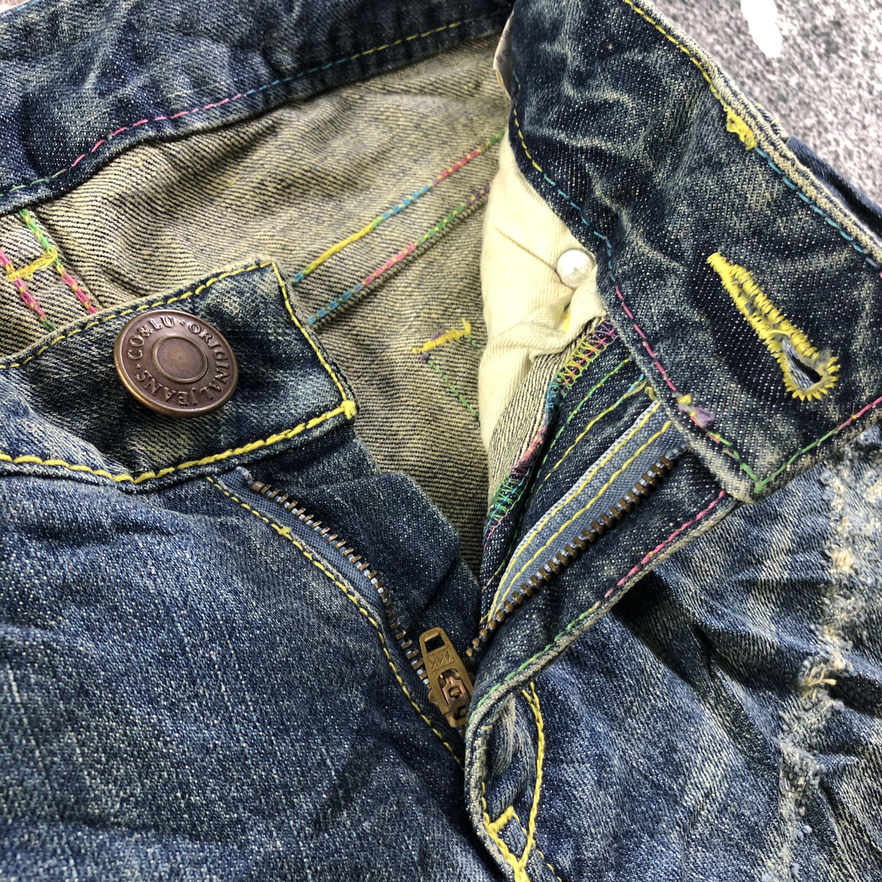Japanese Brand Japanese CO&LU Jeans Faded Distressed Denim KJ2974 Size US 28 / EU 44 - 8 Thumbnail